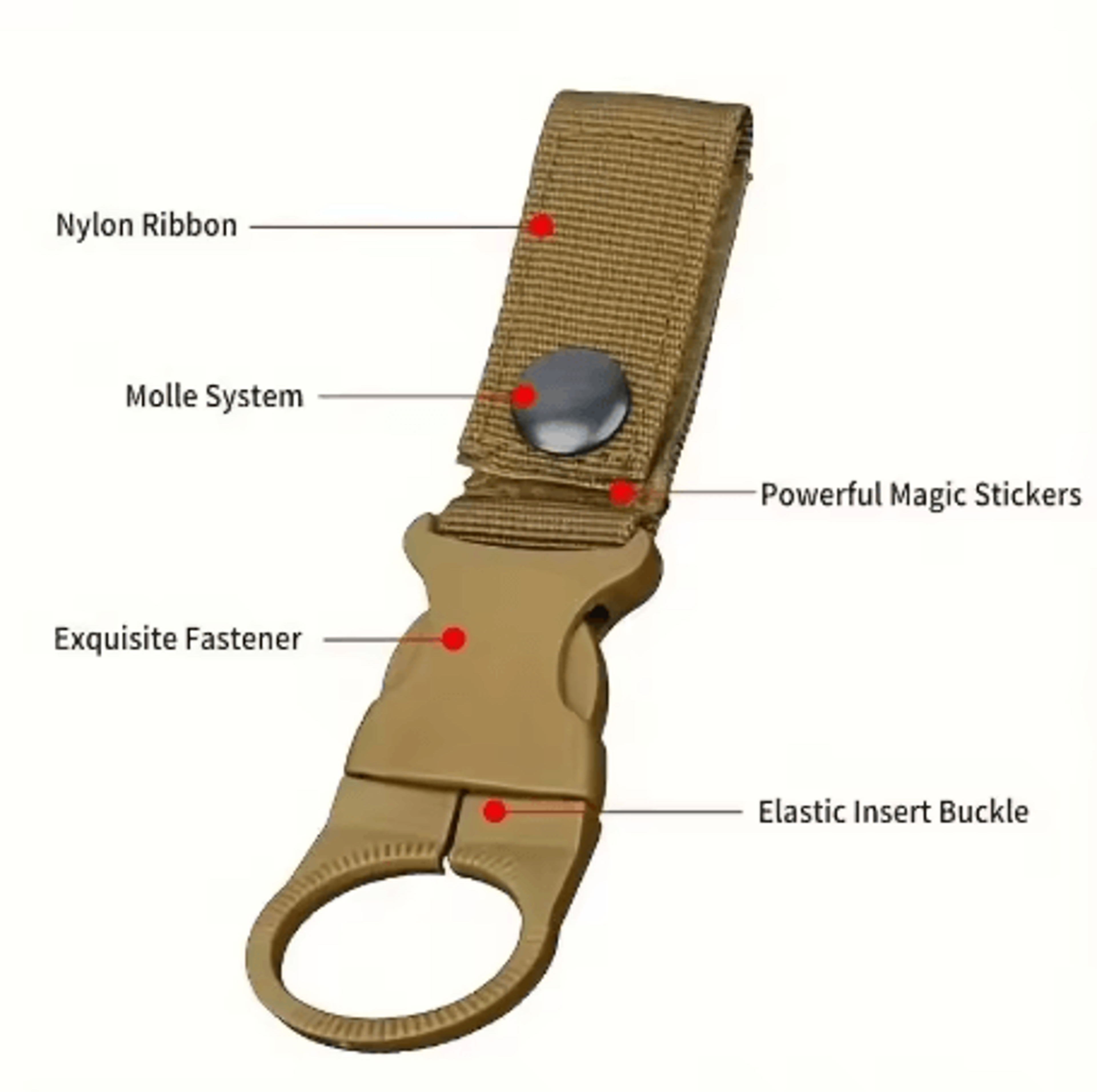 Multifunction Water Bottle Holder Clip Nylon Webbing Buckle Hook Carabiner For Belt And Backpack 9