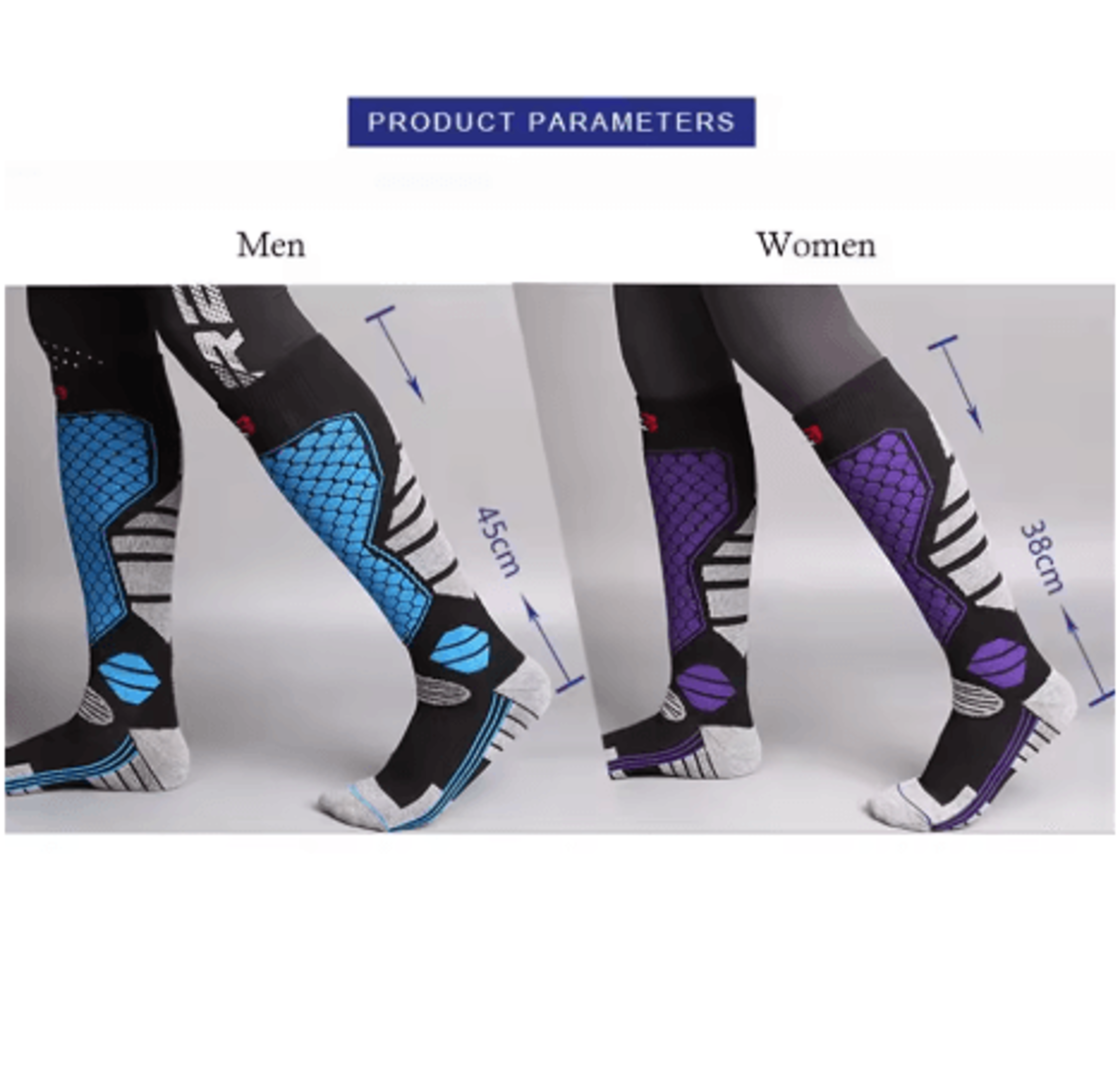 Winter Warm Ski Socks Thermal Anti Slip Compression Knee High Socks For Skiing And Snowboarding 5