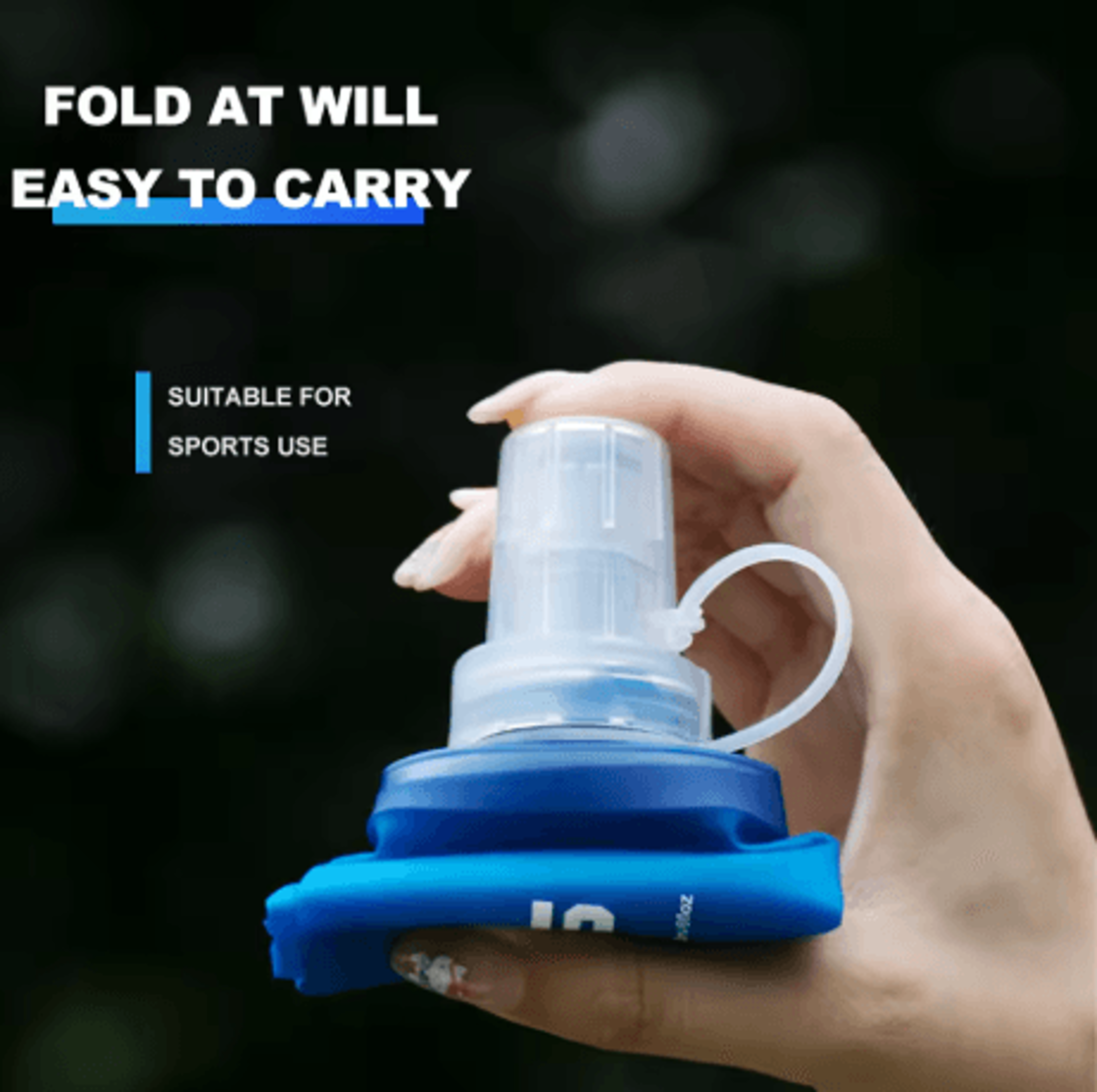 Collapsible Silicone Sports Water Bottle BPA Free Bite Valve Bottle For Running Camping And Travel  11