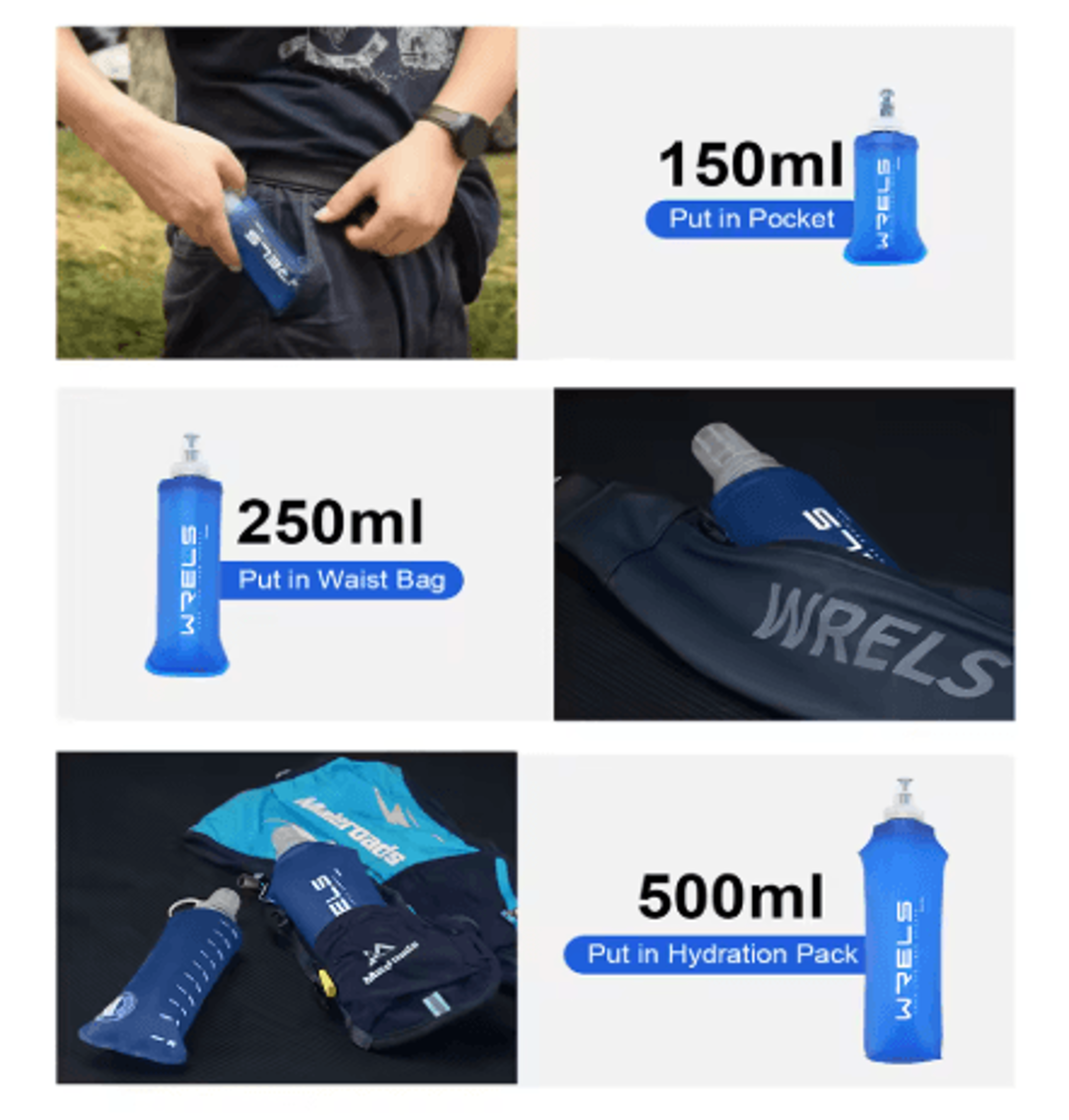 Collapsible Silicone Sports Water Bottle BPA Free Bite Valve Bottle For Running Camping And Travel  13