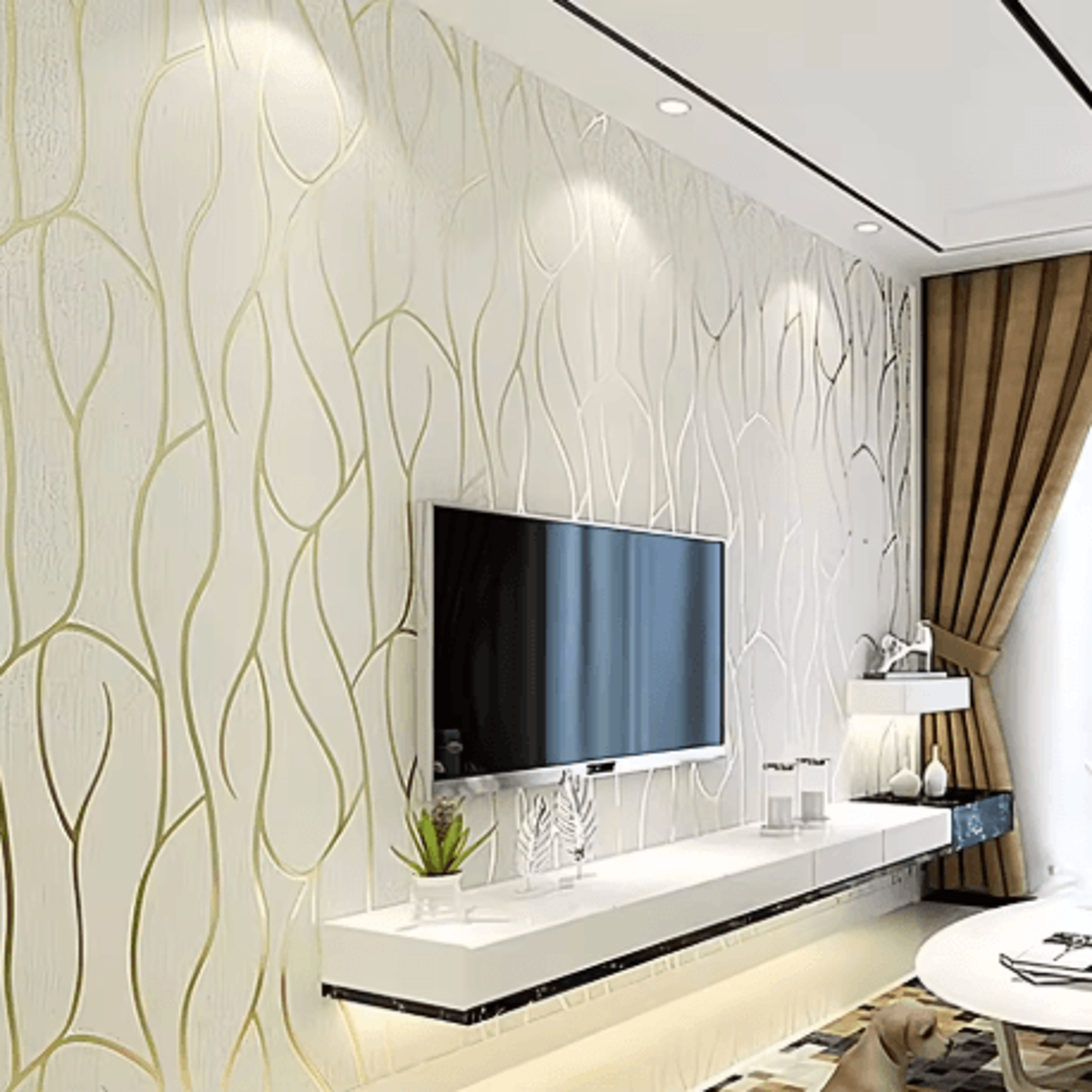 3D Decorative Wall Paper Roll Textured Wall Sticker For Living Room And Home Decor 0