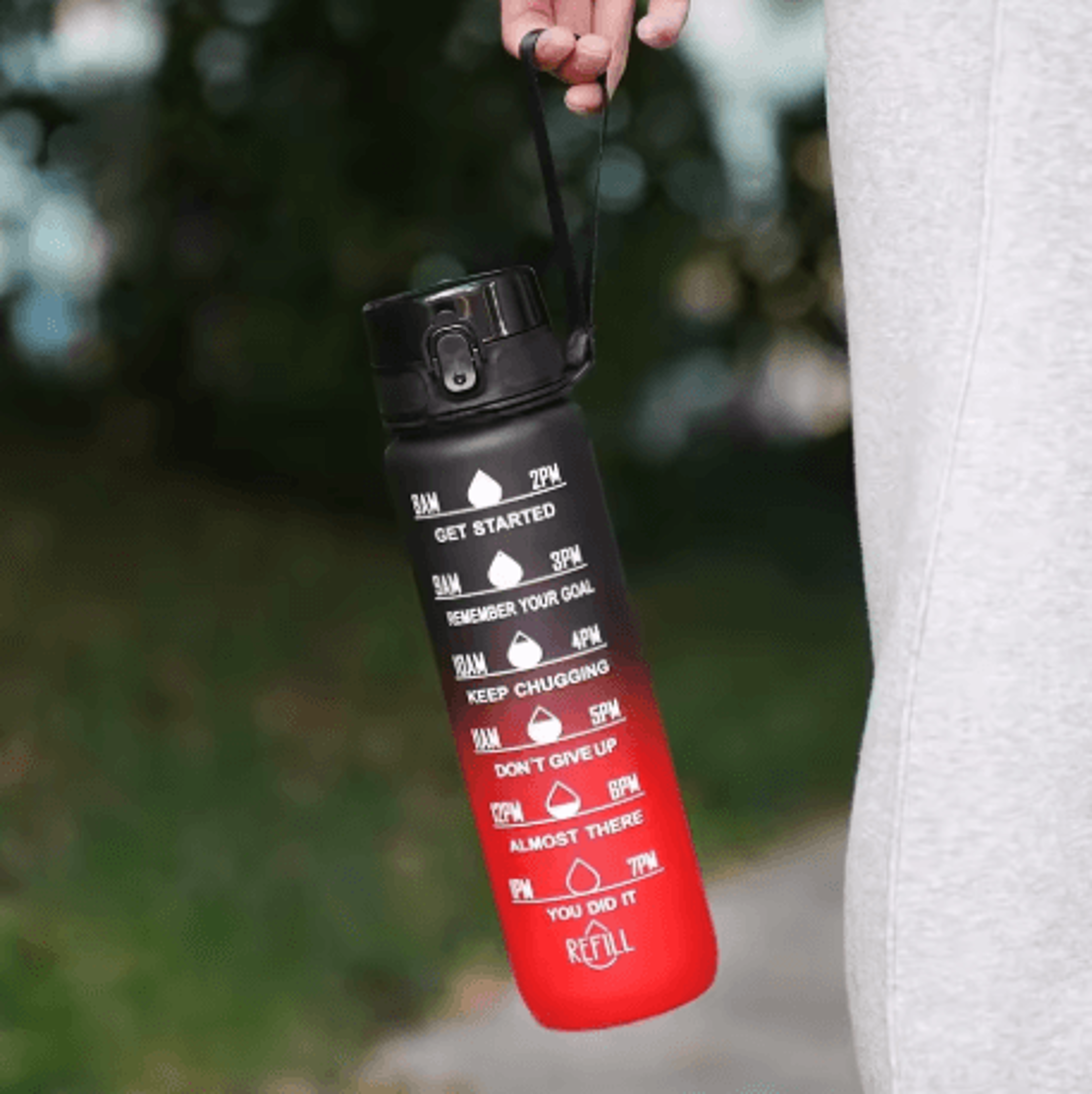1000ml Gradient Sports Water Bottle With Time Scale BPA Free Large Capacity Gym And Outdoor Bottle  8