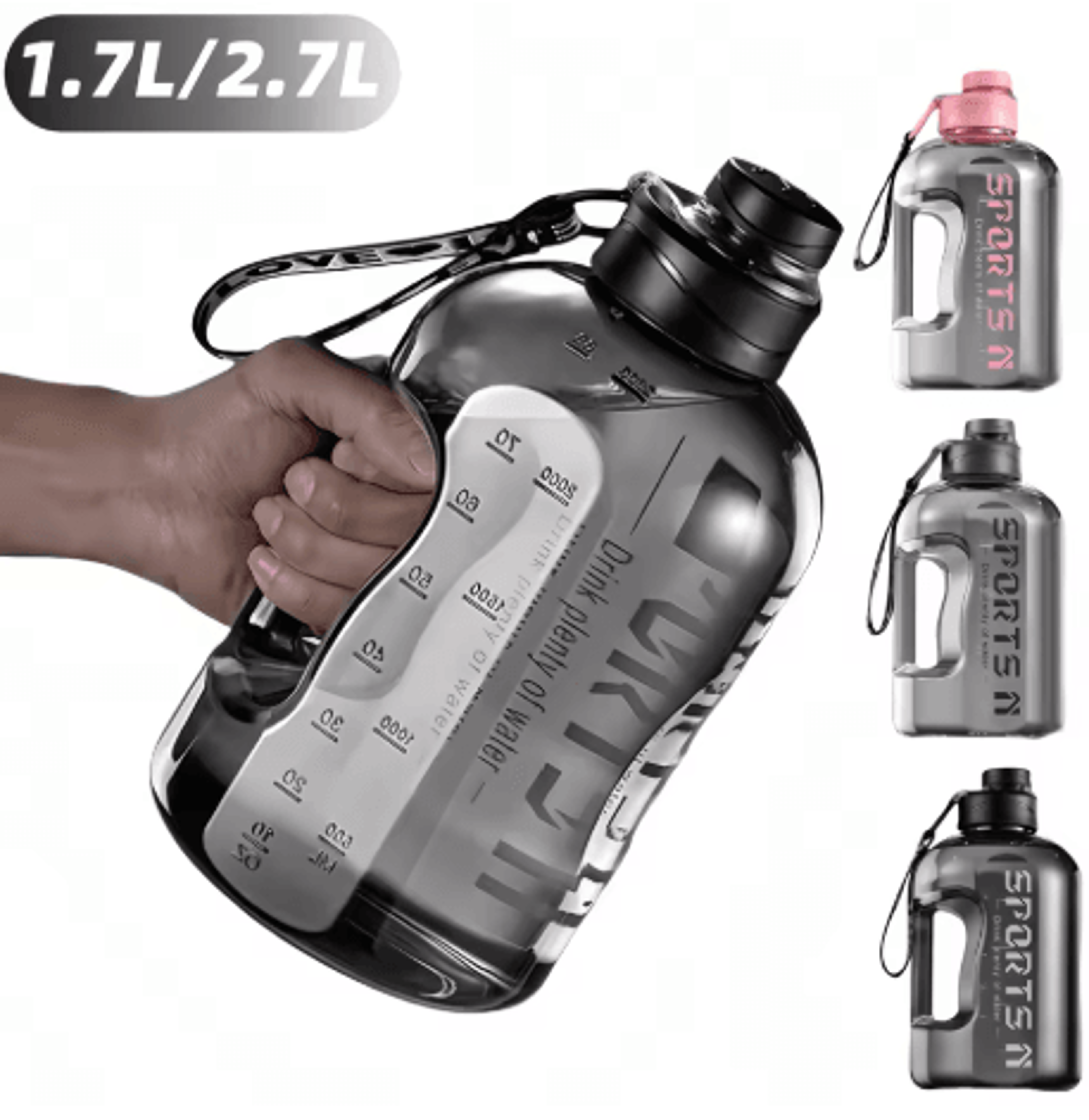 17L To 27L Large Capacity Sports Water Bottle With Time Scale Outdoor Gym And Hiking Hydration Kett 0