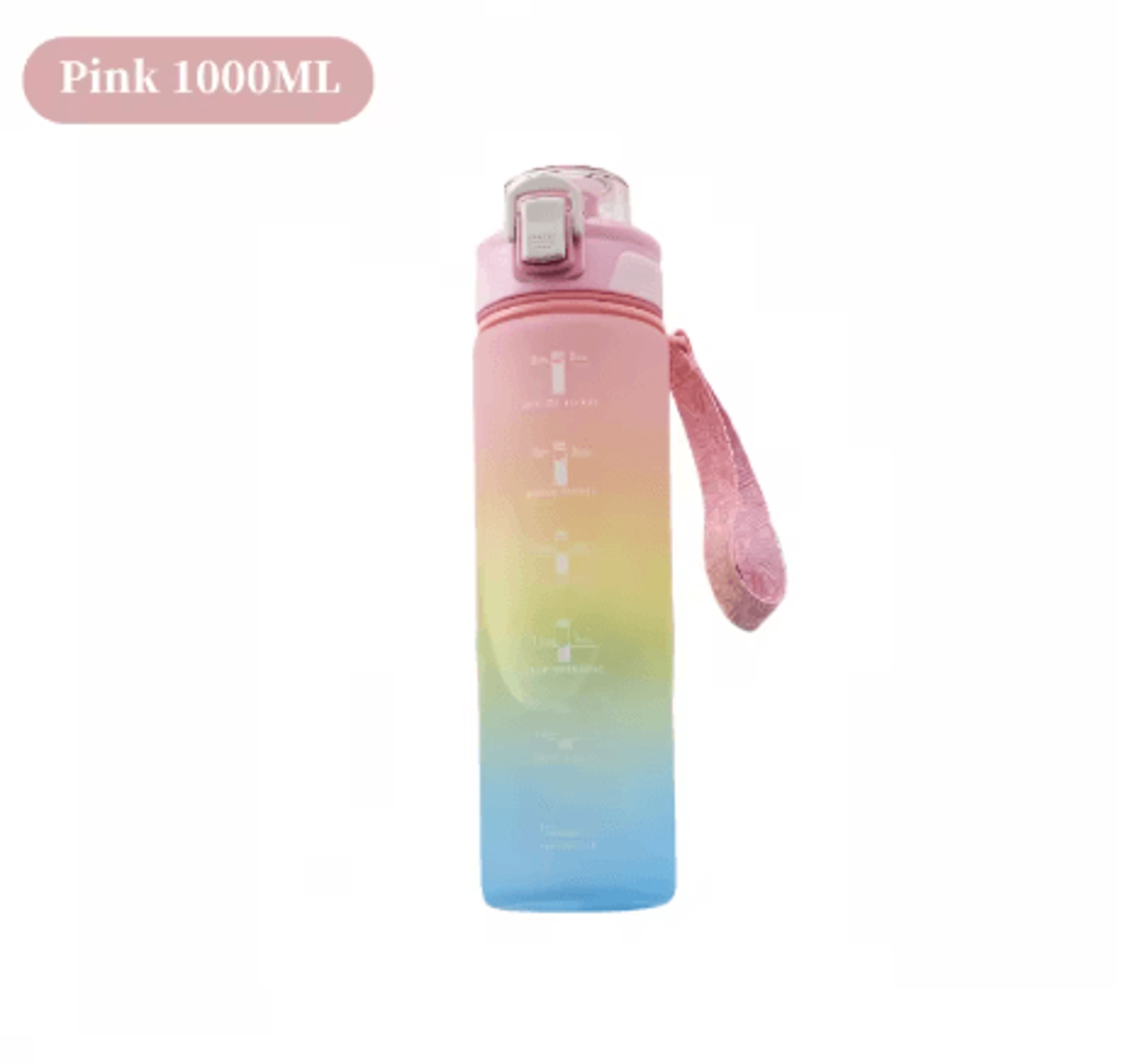 1000ml Gradient Sports Water Bottle Leak Proof Hydration Bottle With Time Marker And Hand Strap 4