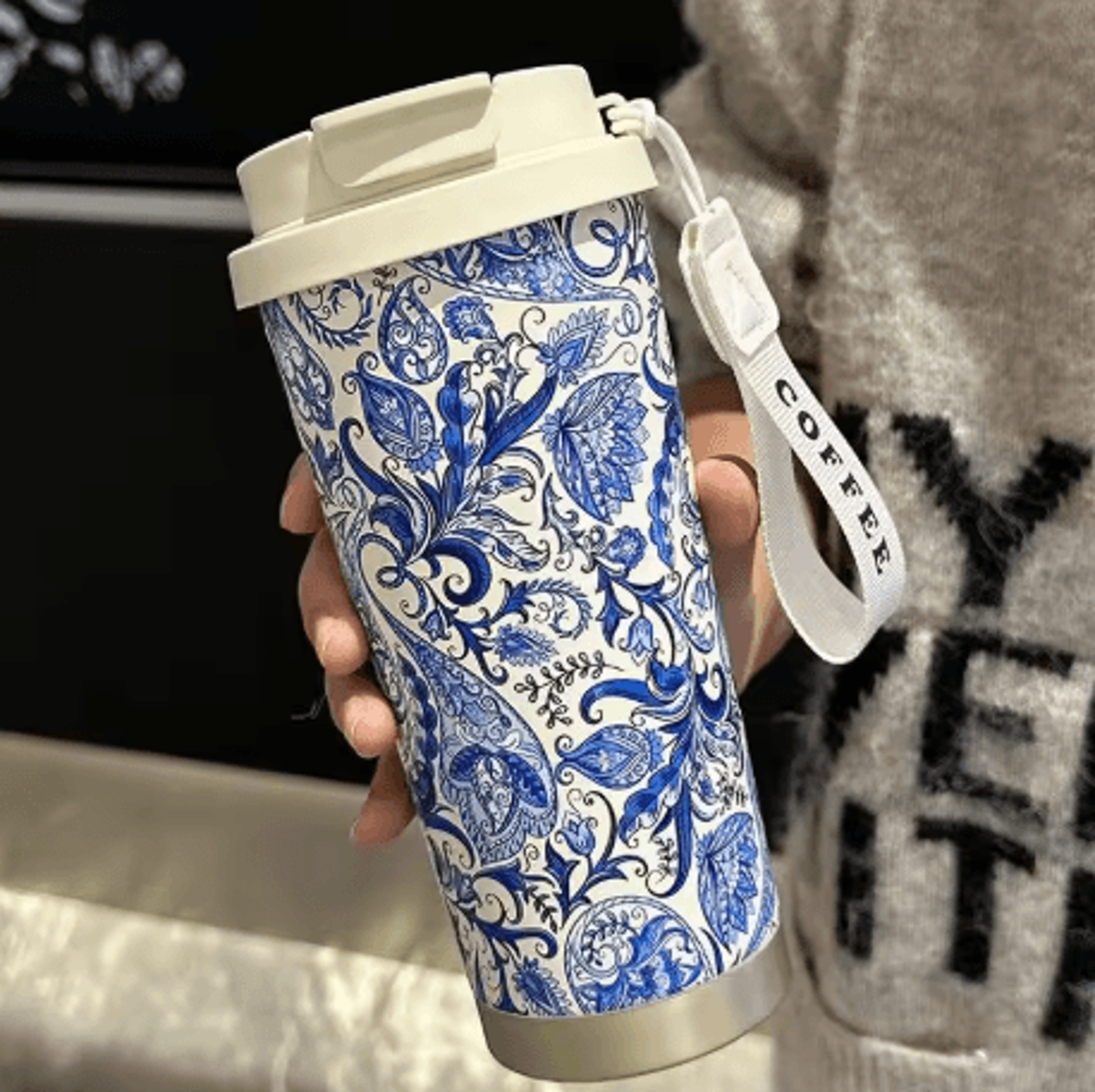 500ml Stainless Steel Thermo Travel Mug Dual Drink Leakproof Car Coffee Cup For Tea And Water 3