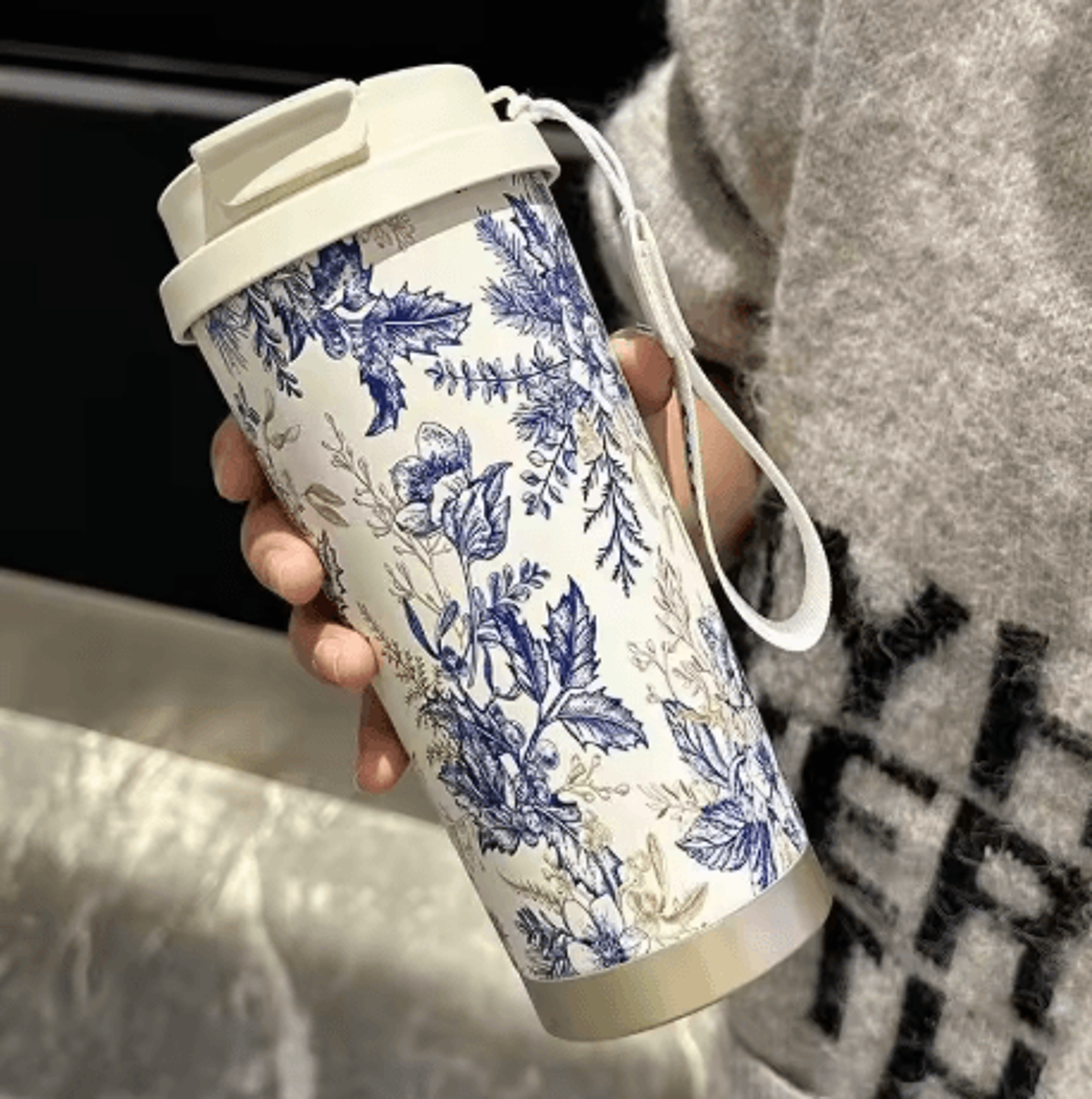 500ml Stainless Steel Thermo Travel Mug Dual Drink Leakproof Car Coffee Cup For Tea And Water 7