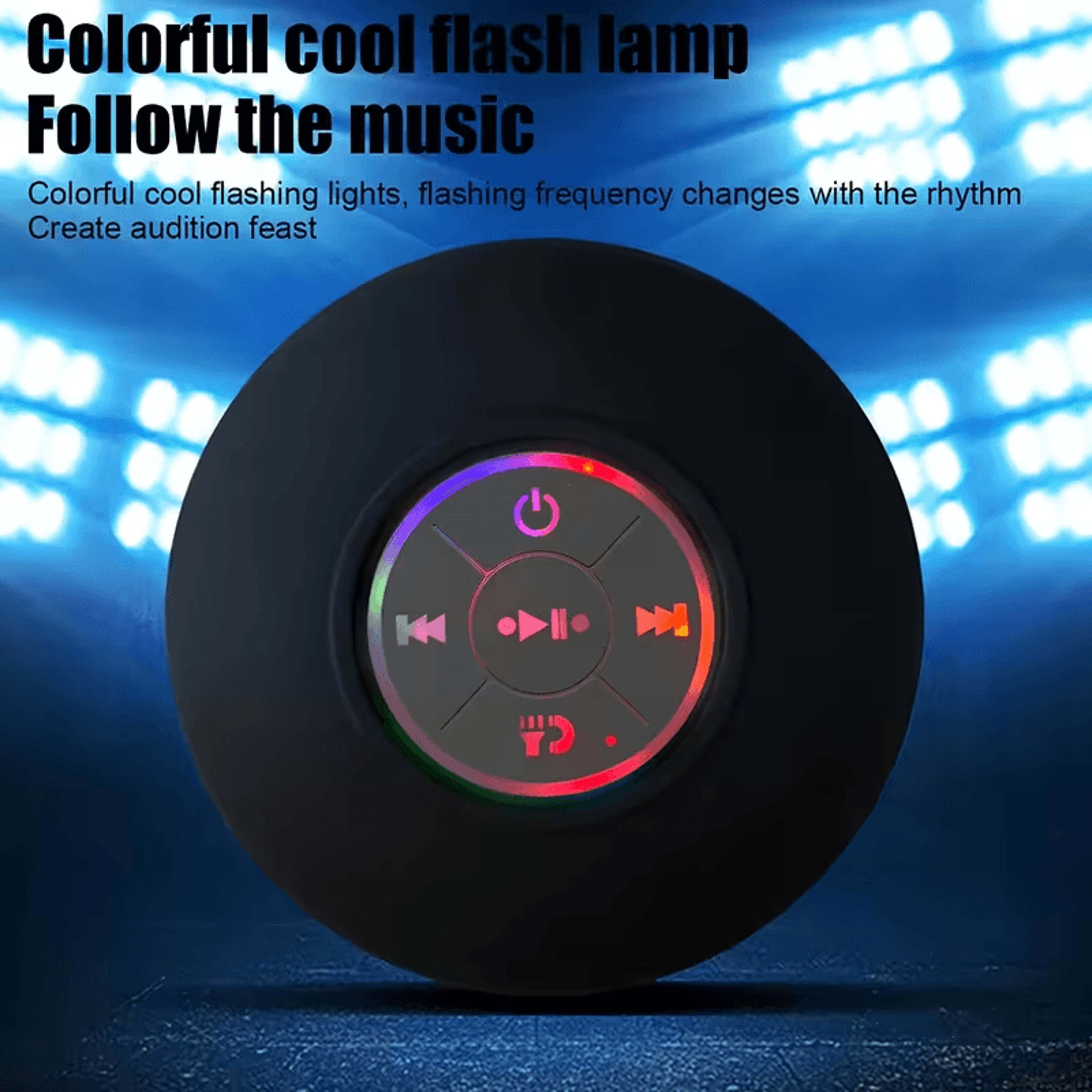 portable splash resistant bathroom speaker with on speaker controls