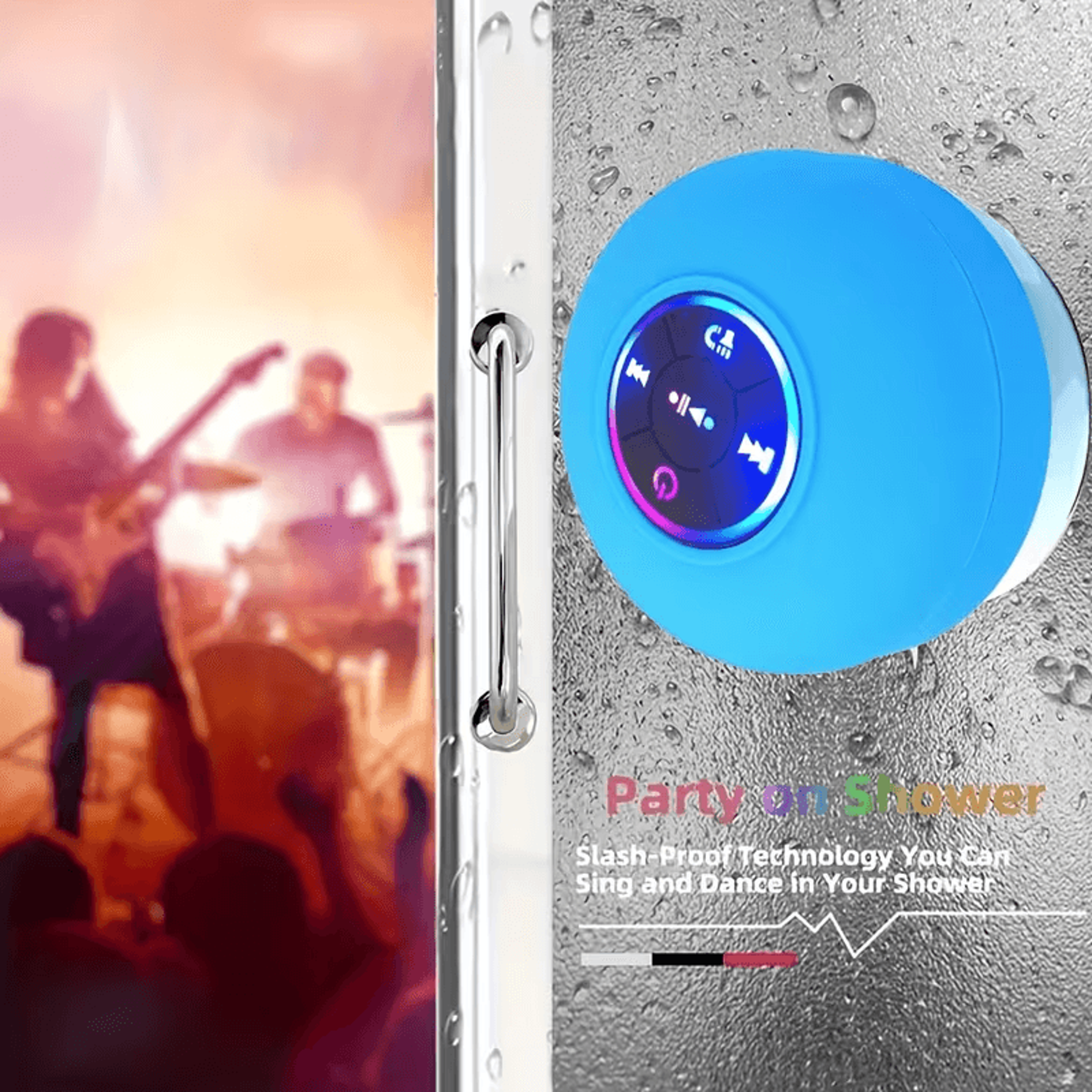 bathroom bluetooth speaker with built in microphone for calls
