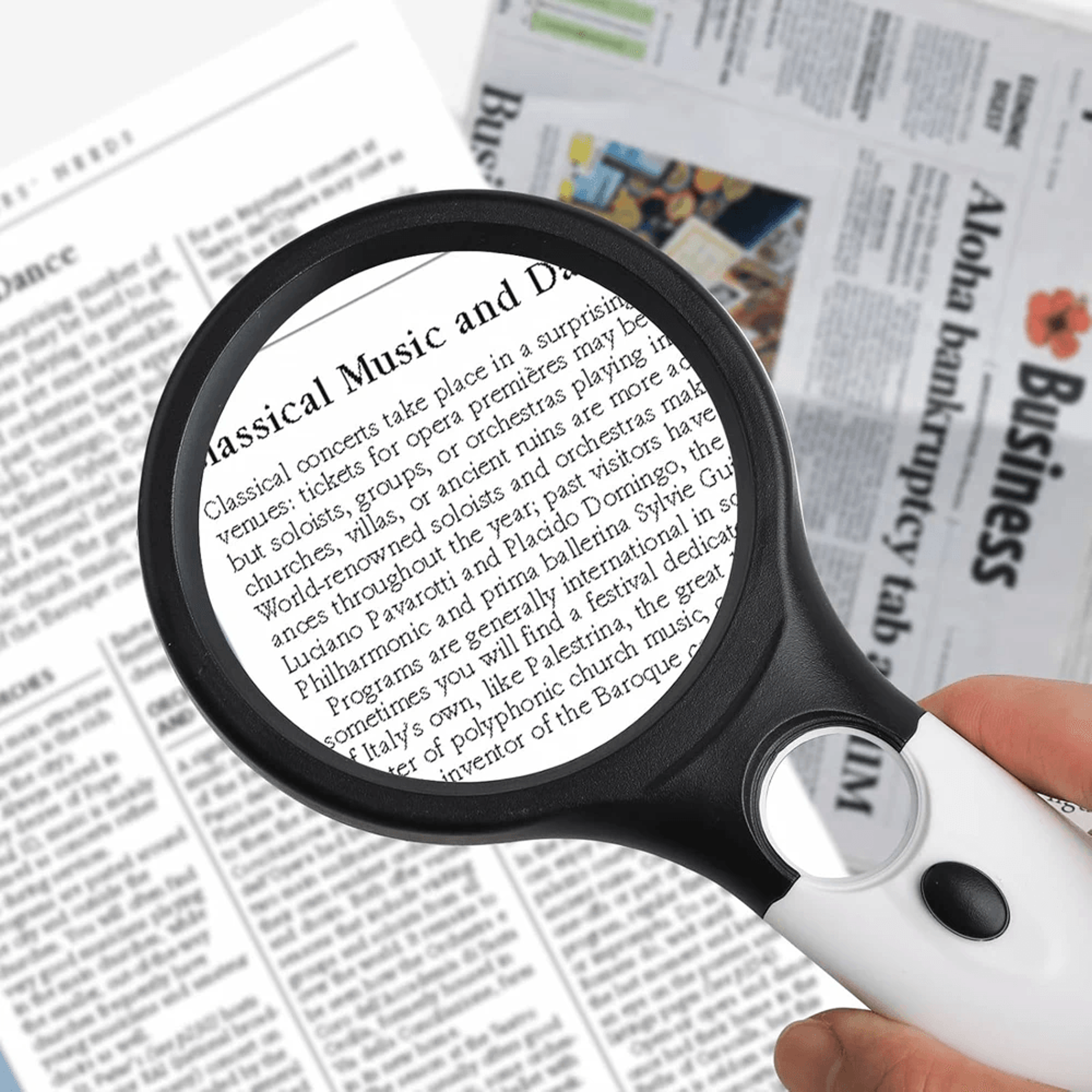 Magnifying glass with LED light for crafts