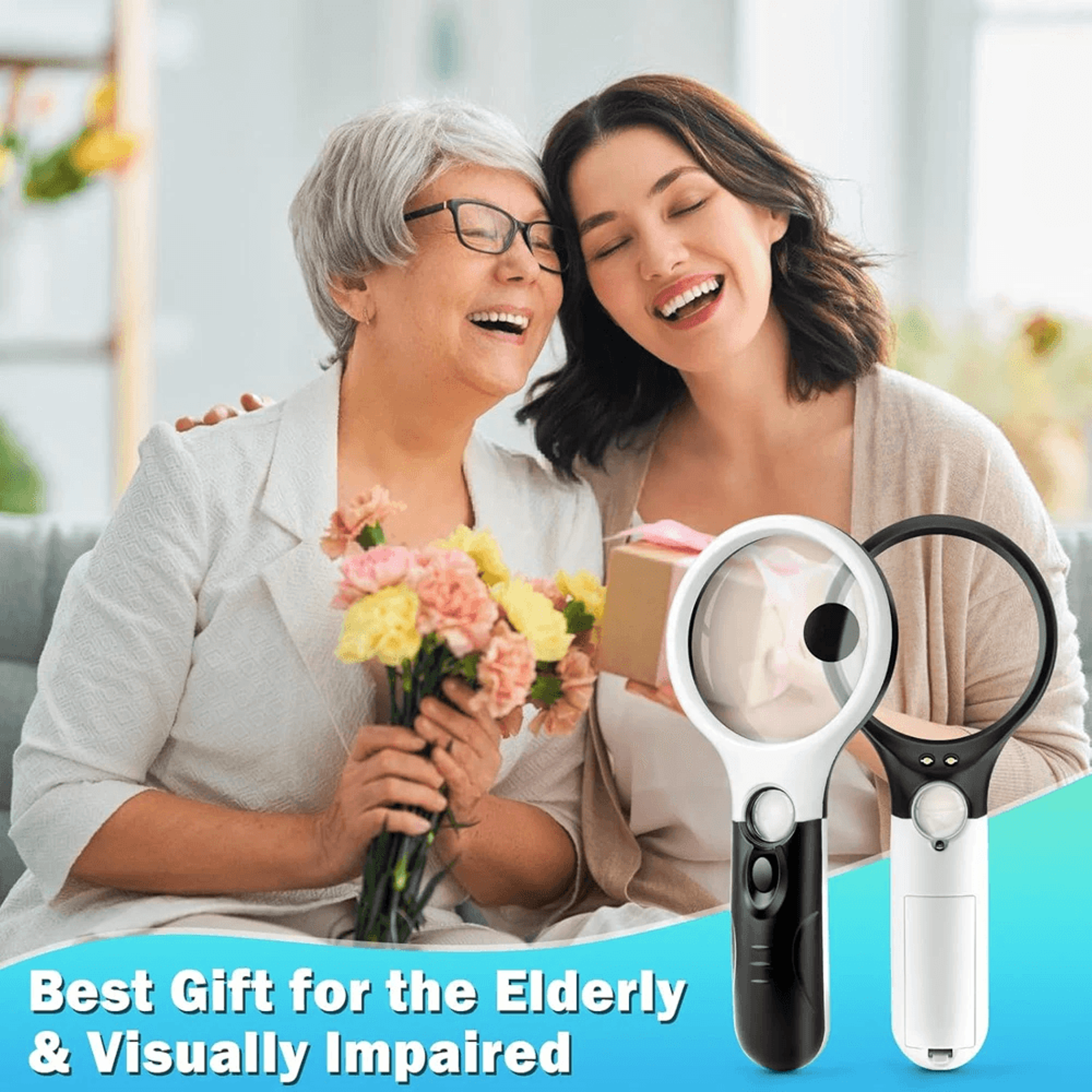 LED magnifier for seniors