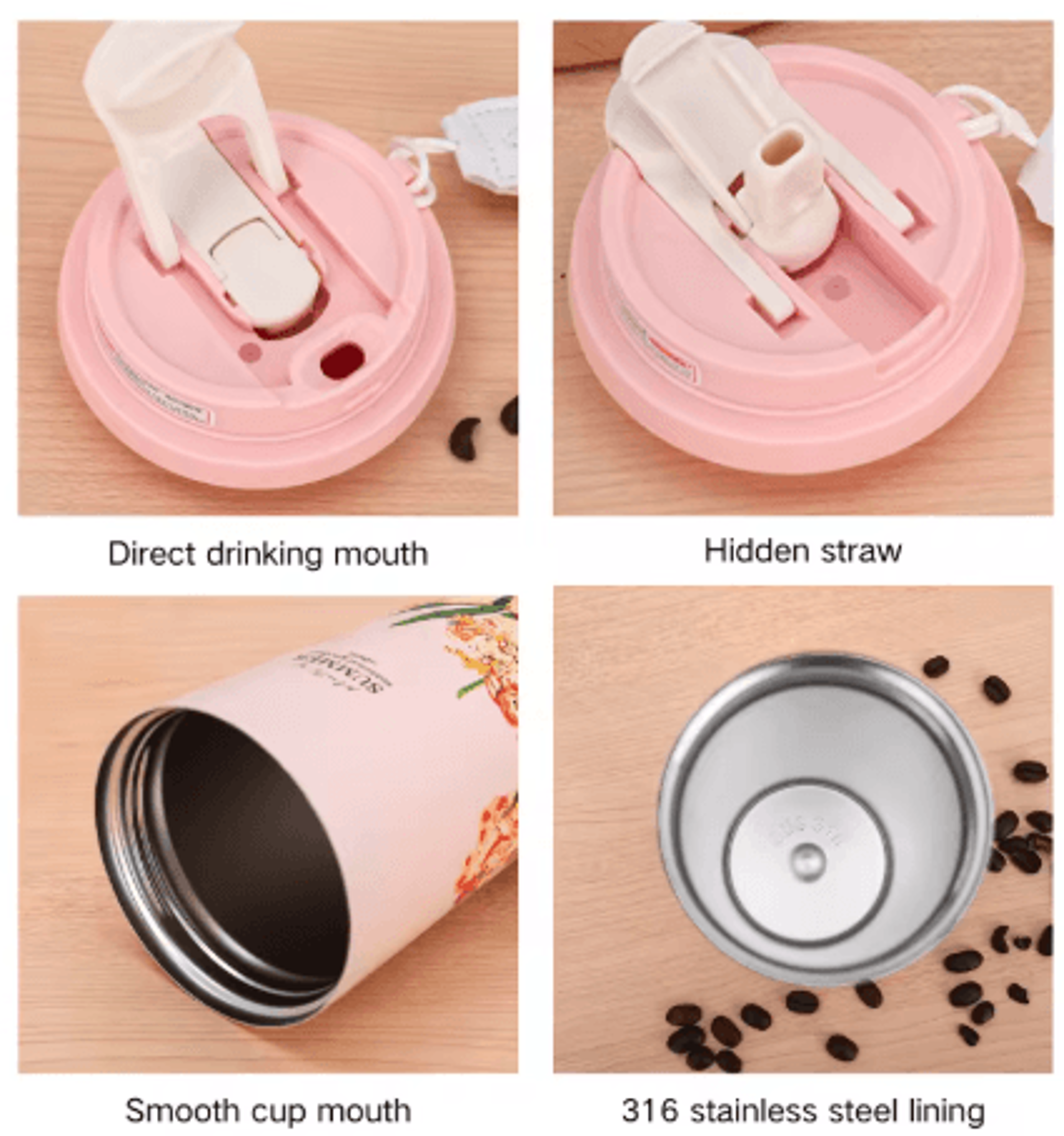 500ml Stainless Steel Thermo Coffee Mug Leak Proof Travel Car Thermos Cup For Tea And Coffee For Gi 4