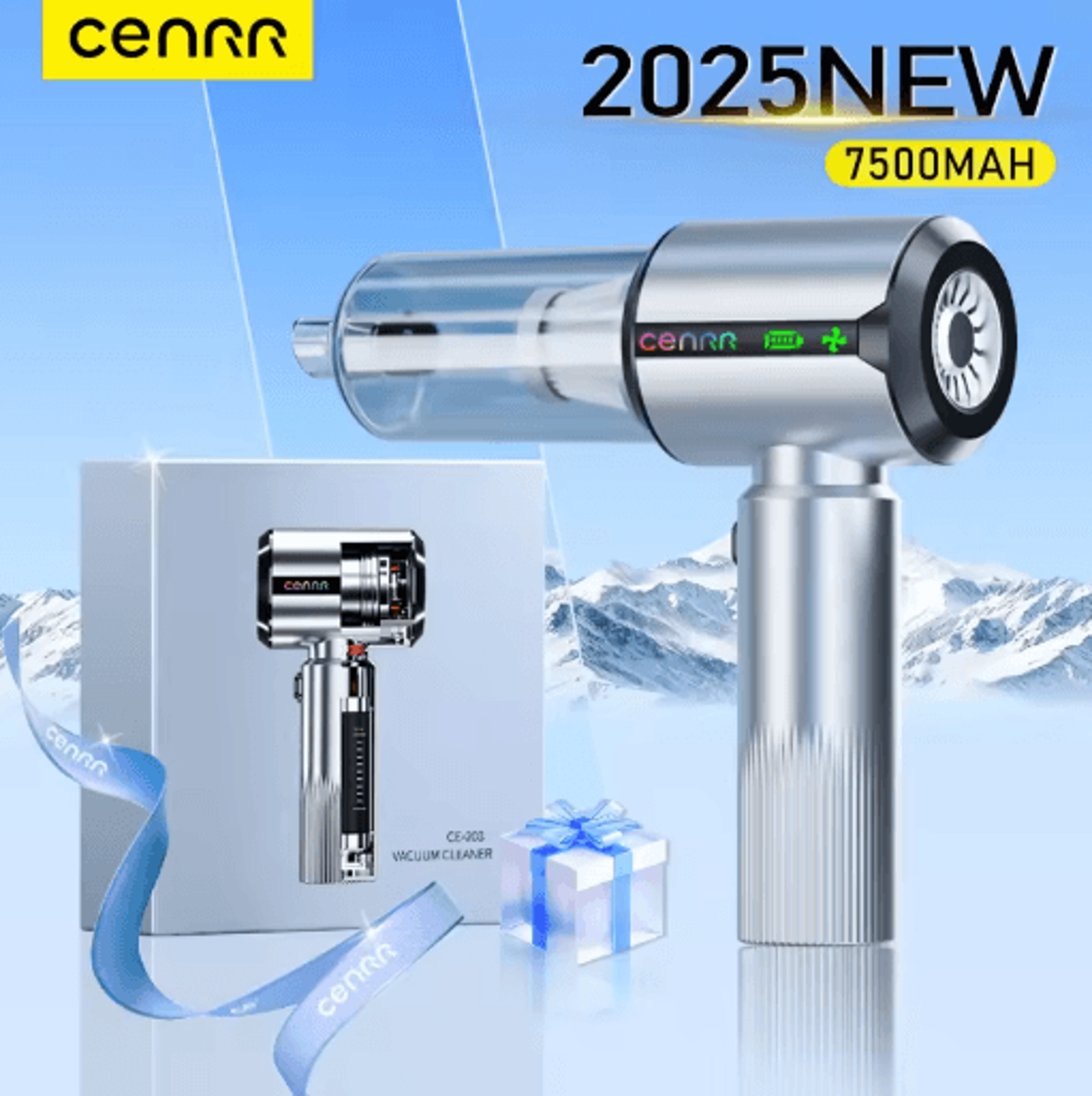 CENRR High Power Cordless Car Vacuum Cleaner Portable Handheld Vacuum With Strong Suction And Dust  7
