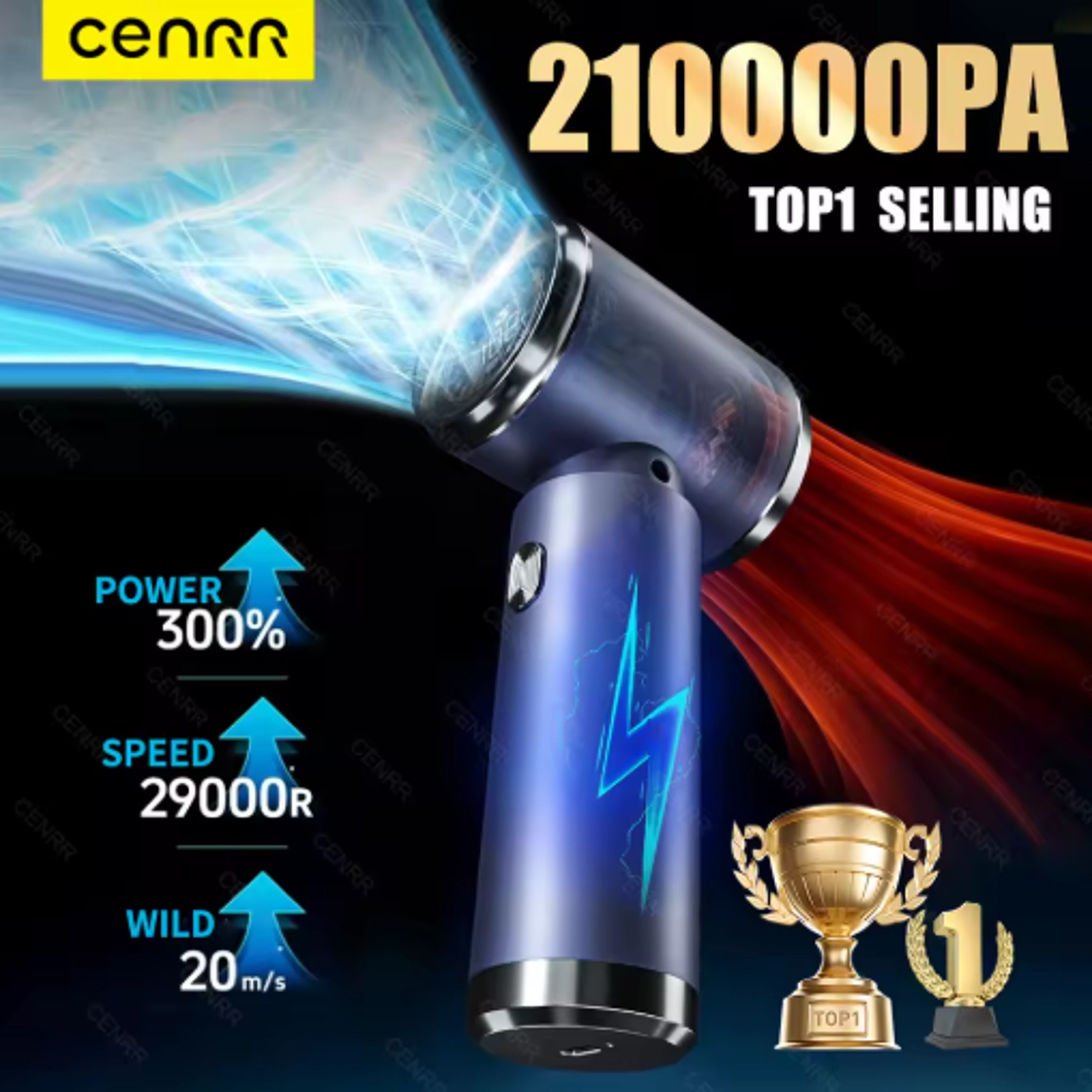 CENRR High Power Cordless Car Vacuum Cleaner Strong Suction Wireless Cleaning Machine – view 14