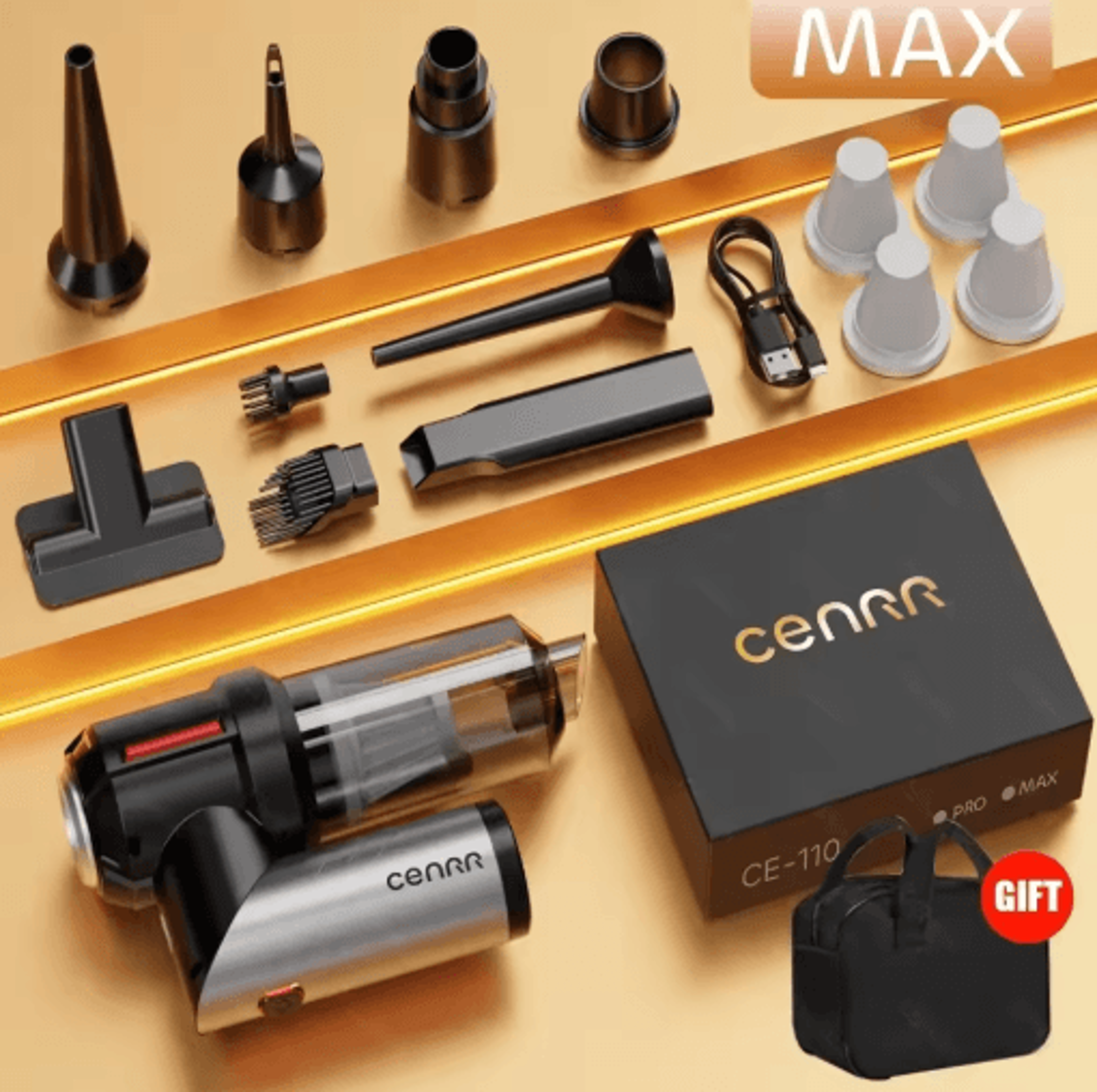 CENRR 998000PA Cordless Car Vacuum Cleaner Portable Handheld Wireless Vacuum With Strong Suction 4