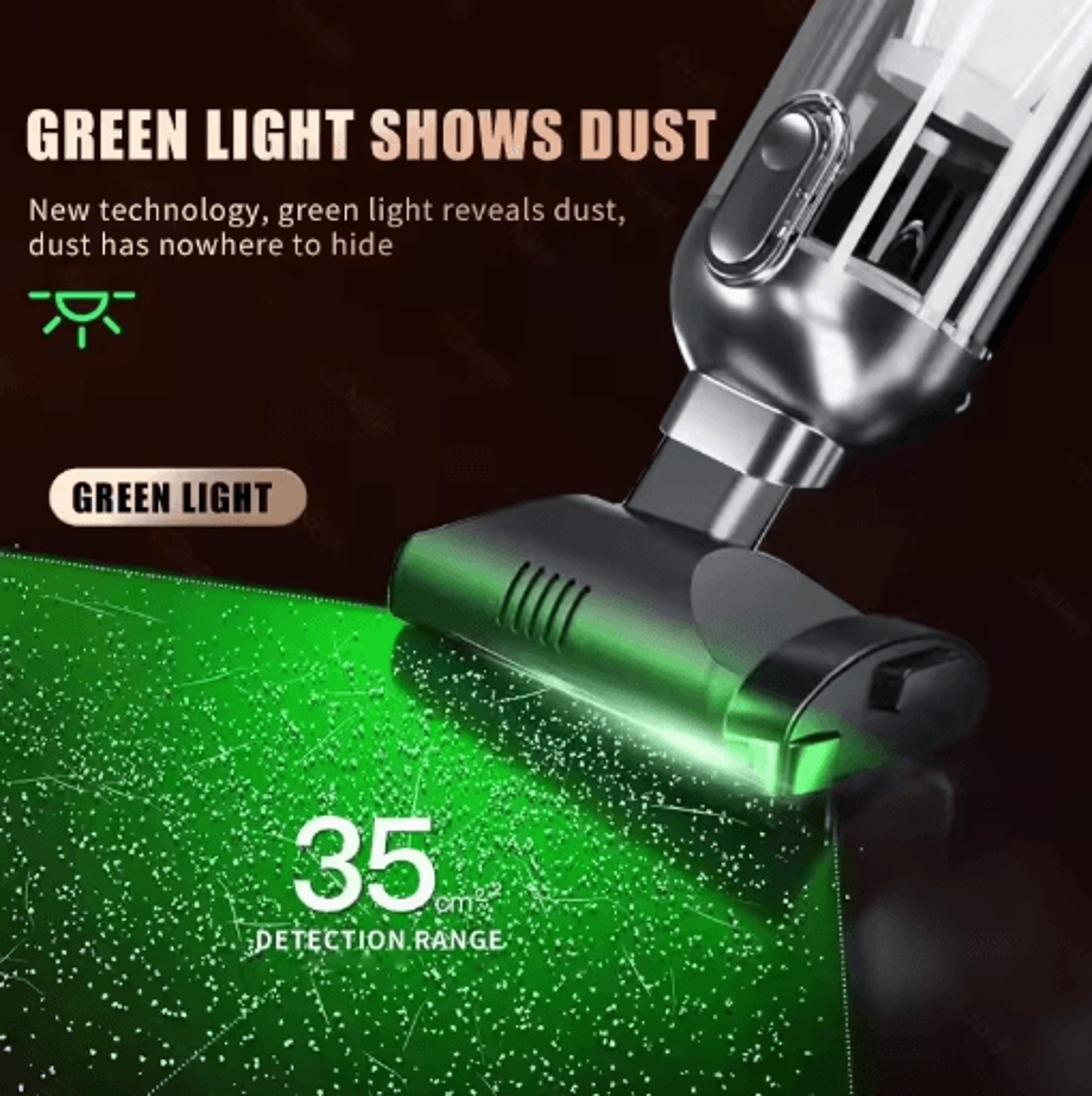 CENRR 998000PA Cordless Car Vacuum Cleaner Handheld Wireless Vacuum With Dust Display Lamp And Air  9