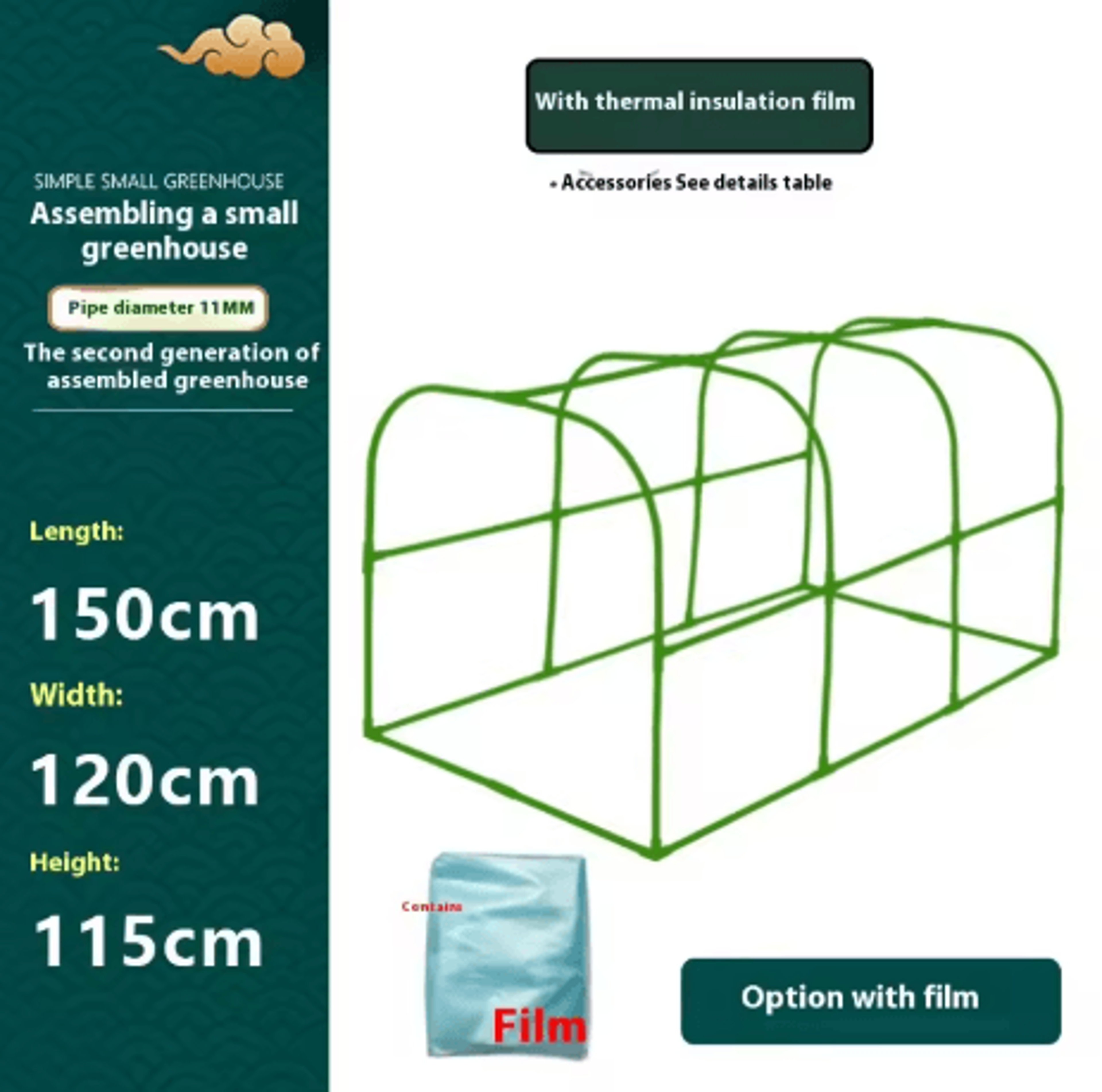 Winter Plant Protection Greenhouse Square Insulated Warm Shed For Balcony And Courtyard Vegetables 4