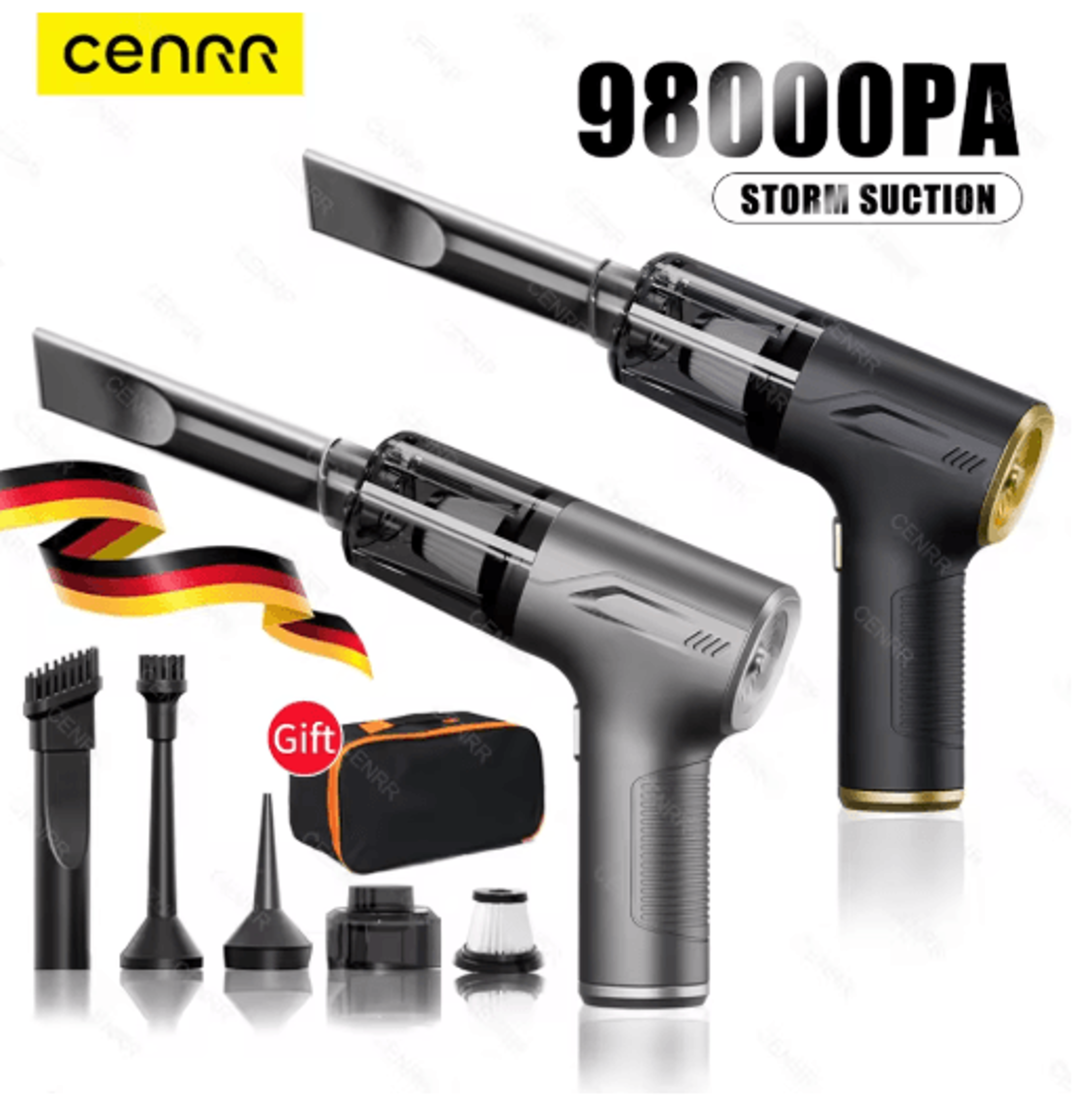 CENRR 98000PA Mini Cordless Car Vacuum Cleaner Powerful Handheld Wireless Portable Cleaner 0