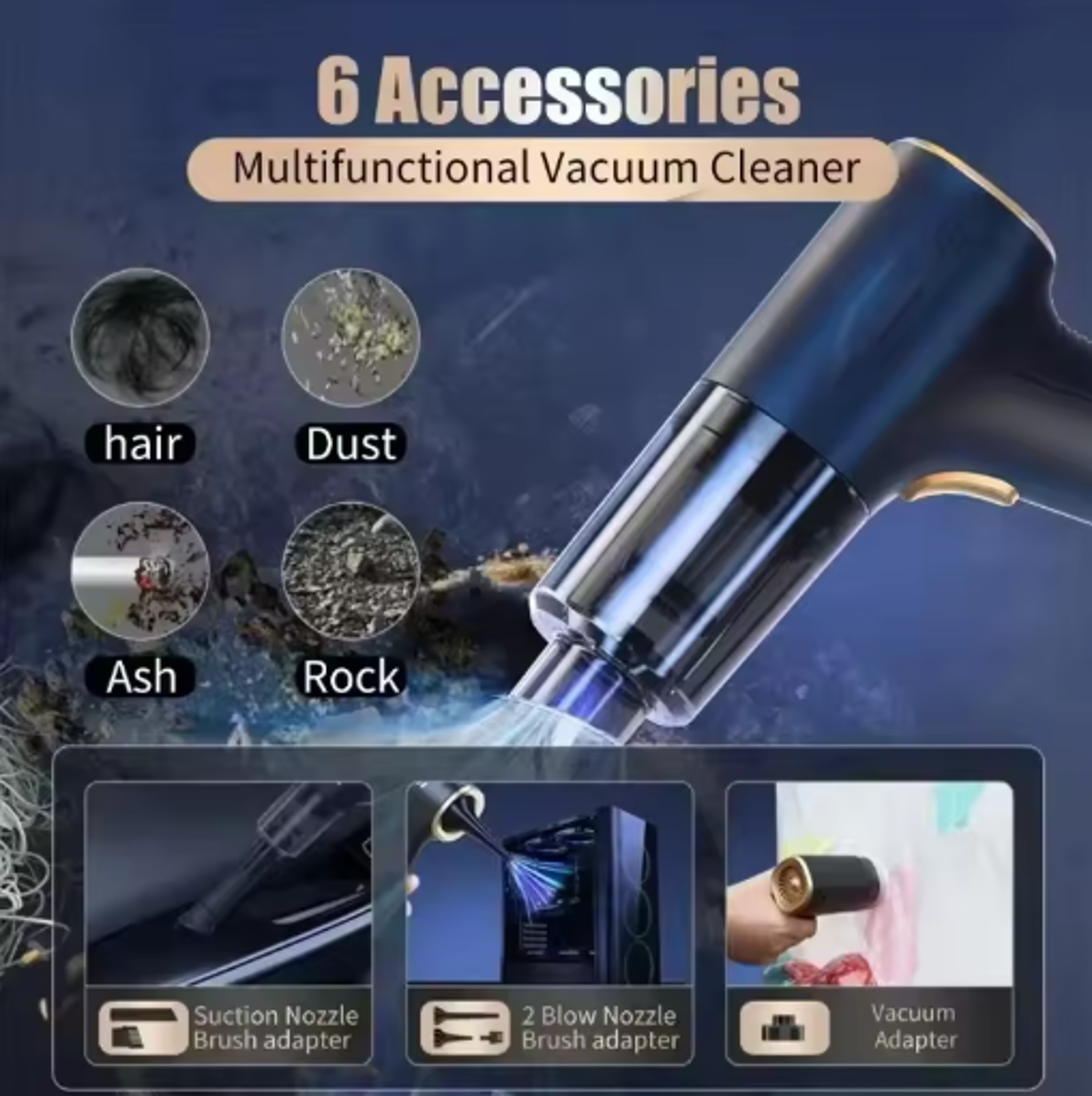 CENRR 98000PA Mini Cordless Car Vacuum Cleaner Powerful Handheld Wireless Portable Cleaner – view 13