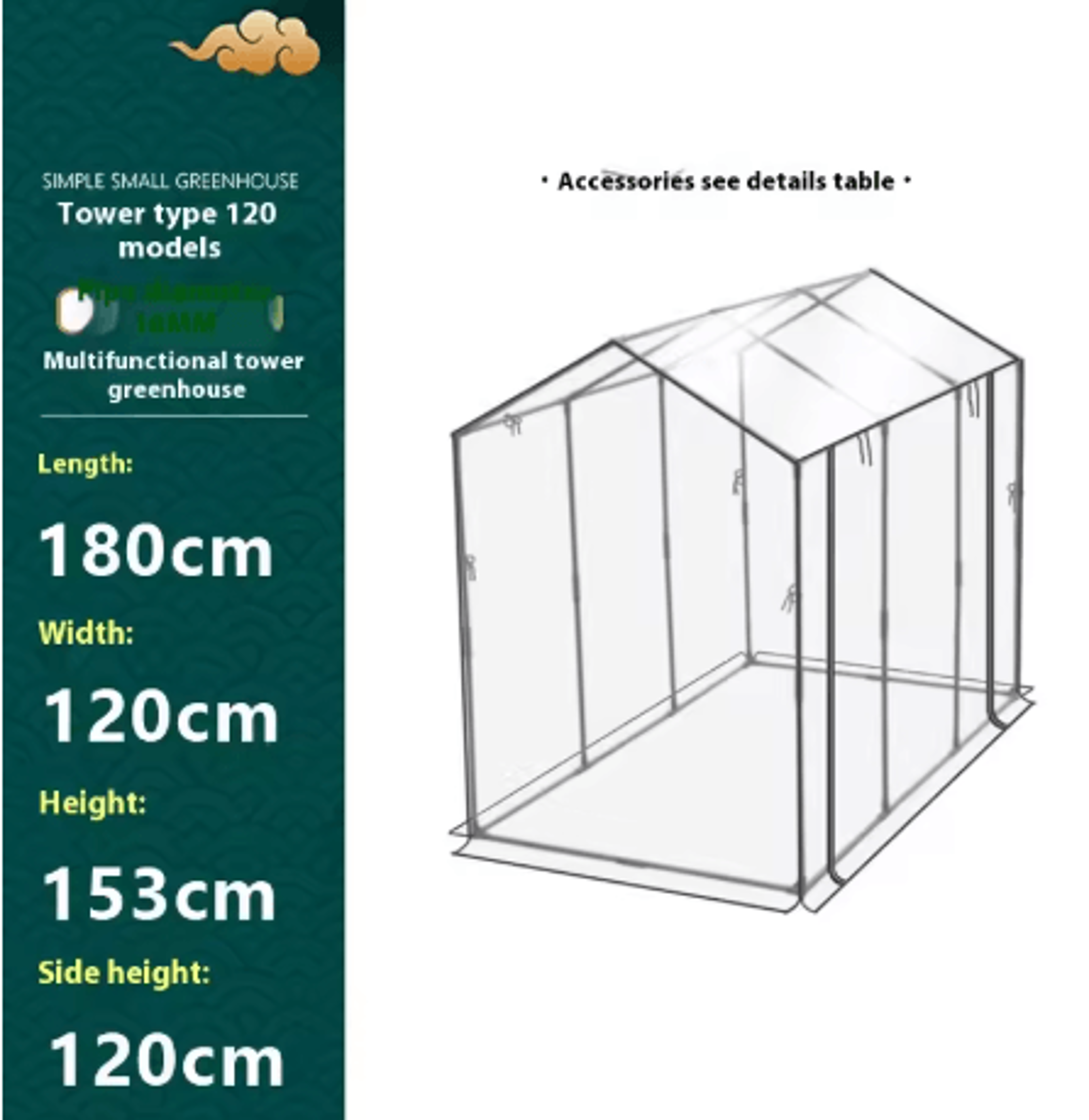 Balcony Tower Greenhouse Plastic Coated Iron Pipe Plant Shelter With Shade And Insect Protection 6