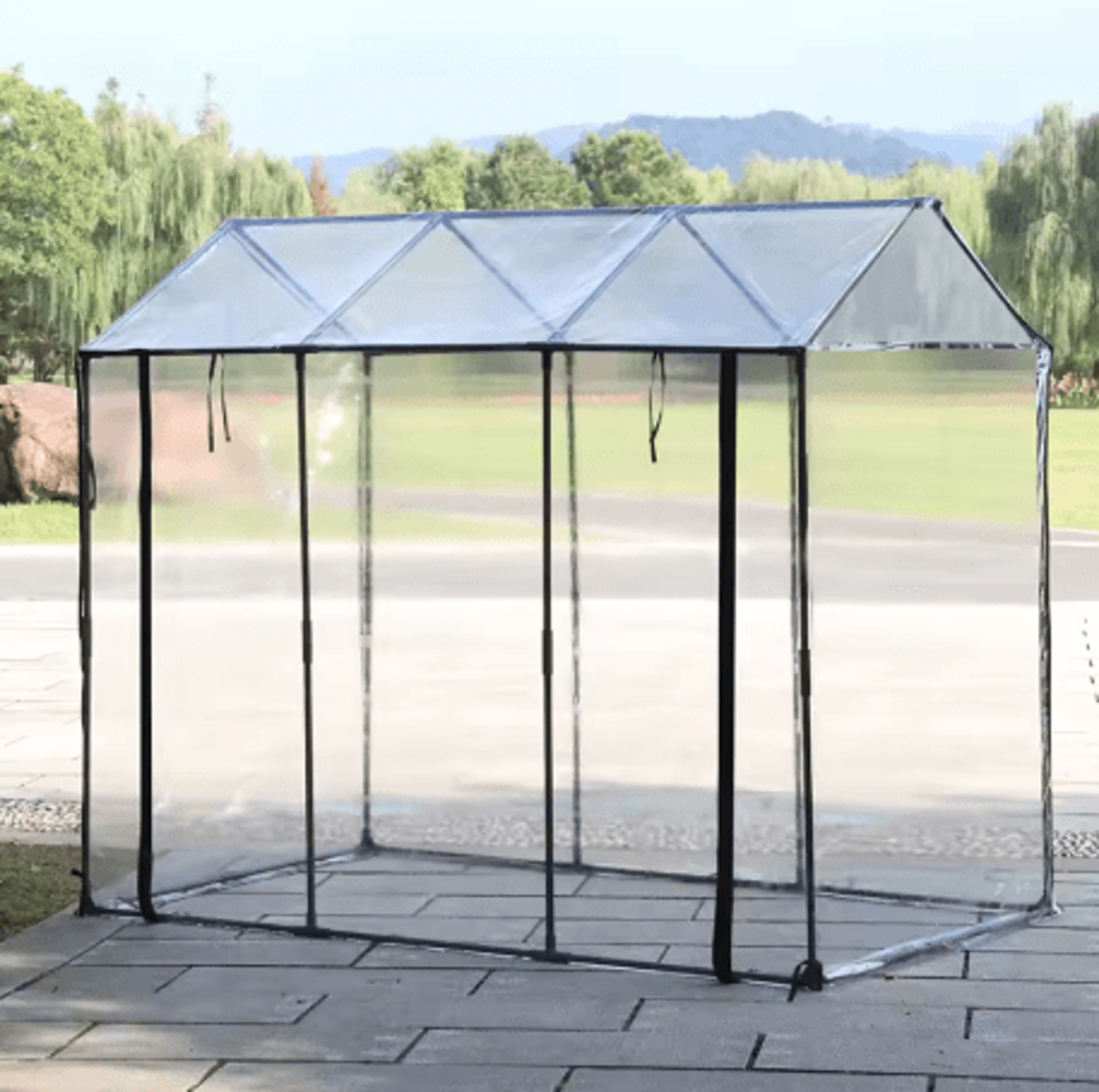 Balcony Tower Greenhouse Plastic Coated Iron Pipe Plant Shelter With Shade And Insect Protection 26