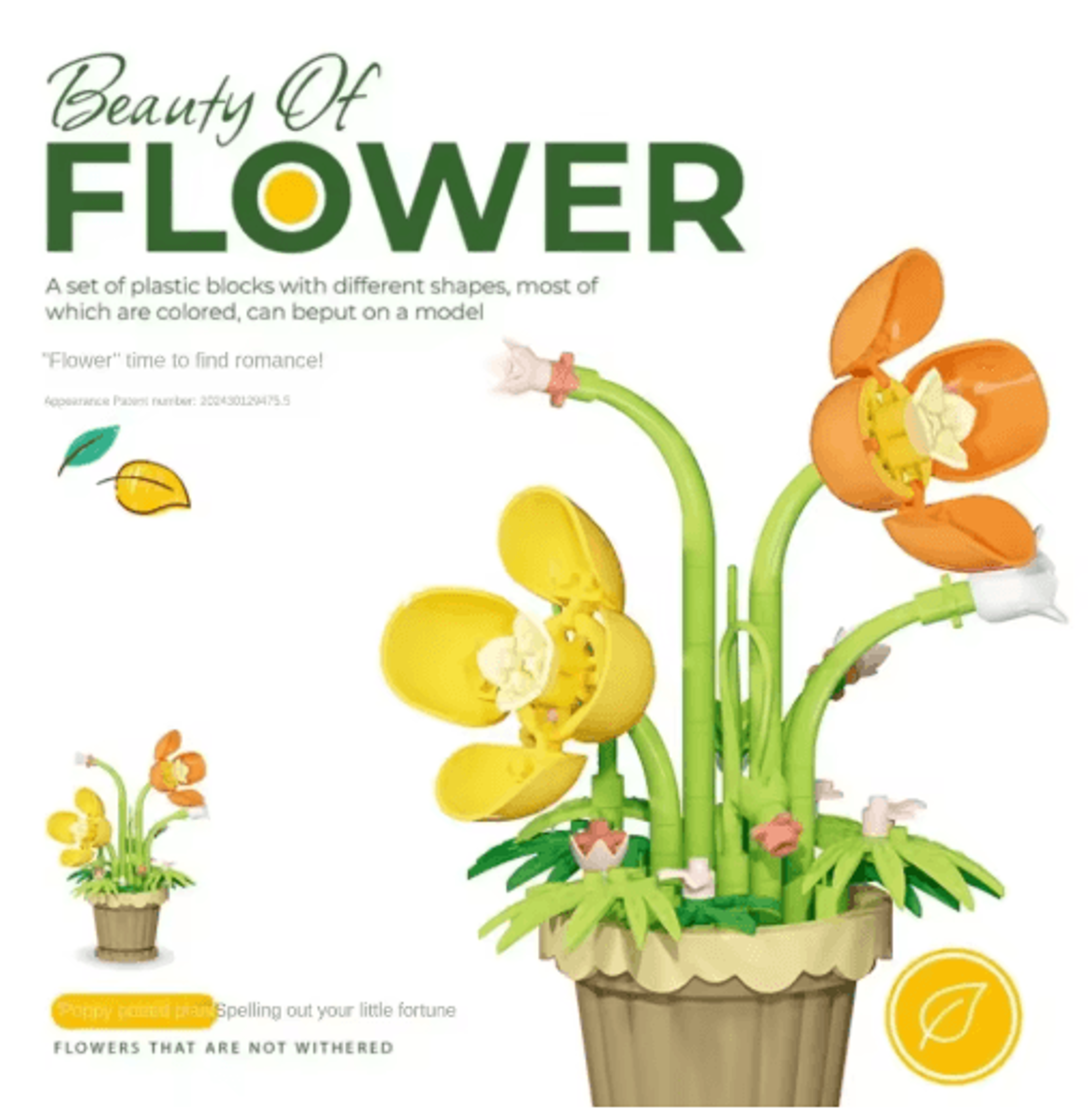 DIY Eternal Flower Building Blocks  Creative Assembling Toy For Kids  Decorative Gifts 14