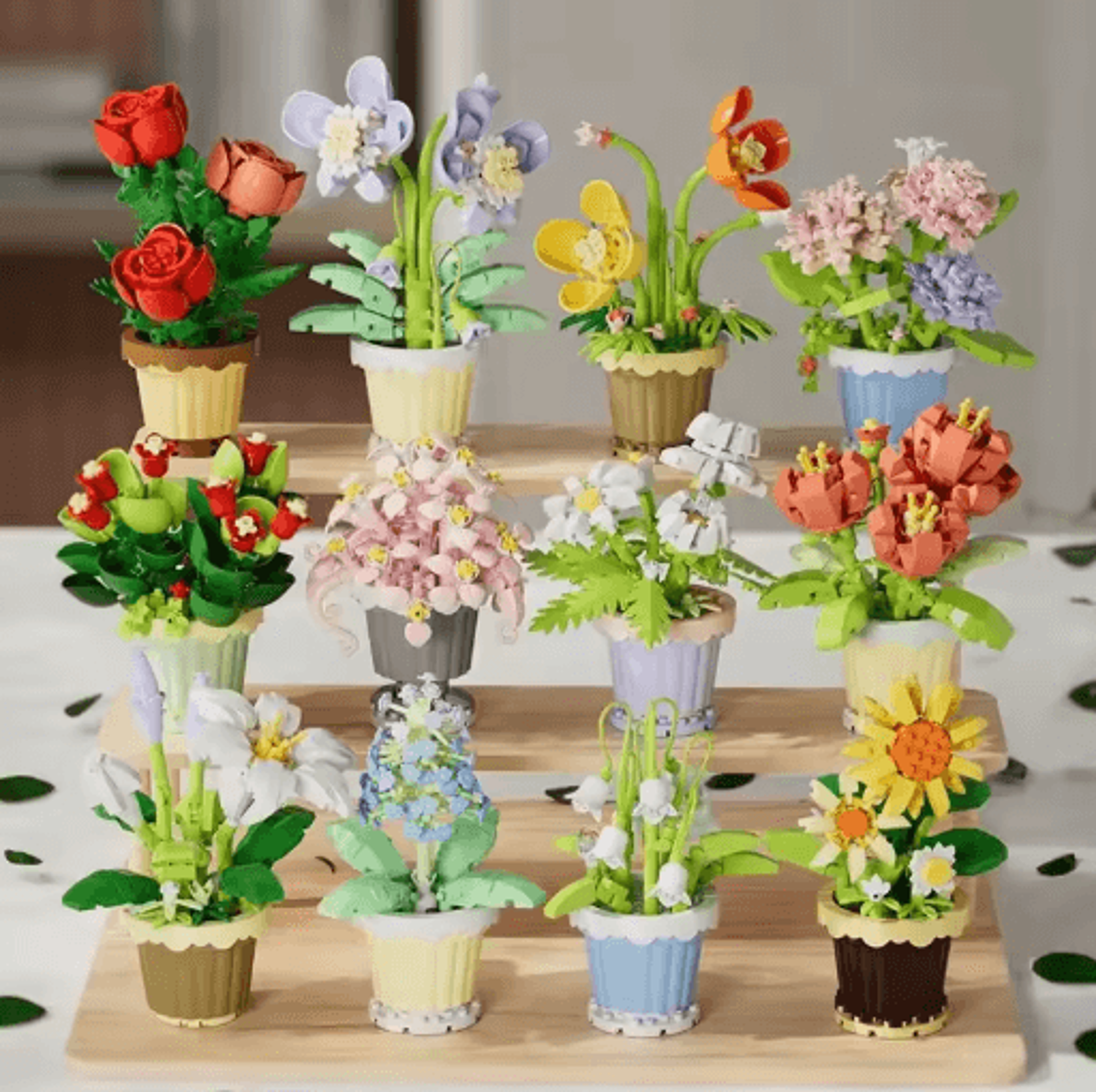 DIY Eternal Flower Building Blocks  Creative Assembling Toy For Kids  Decorative Gifts 0