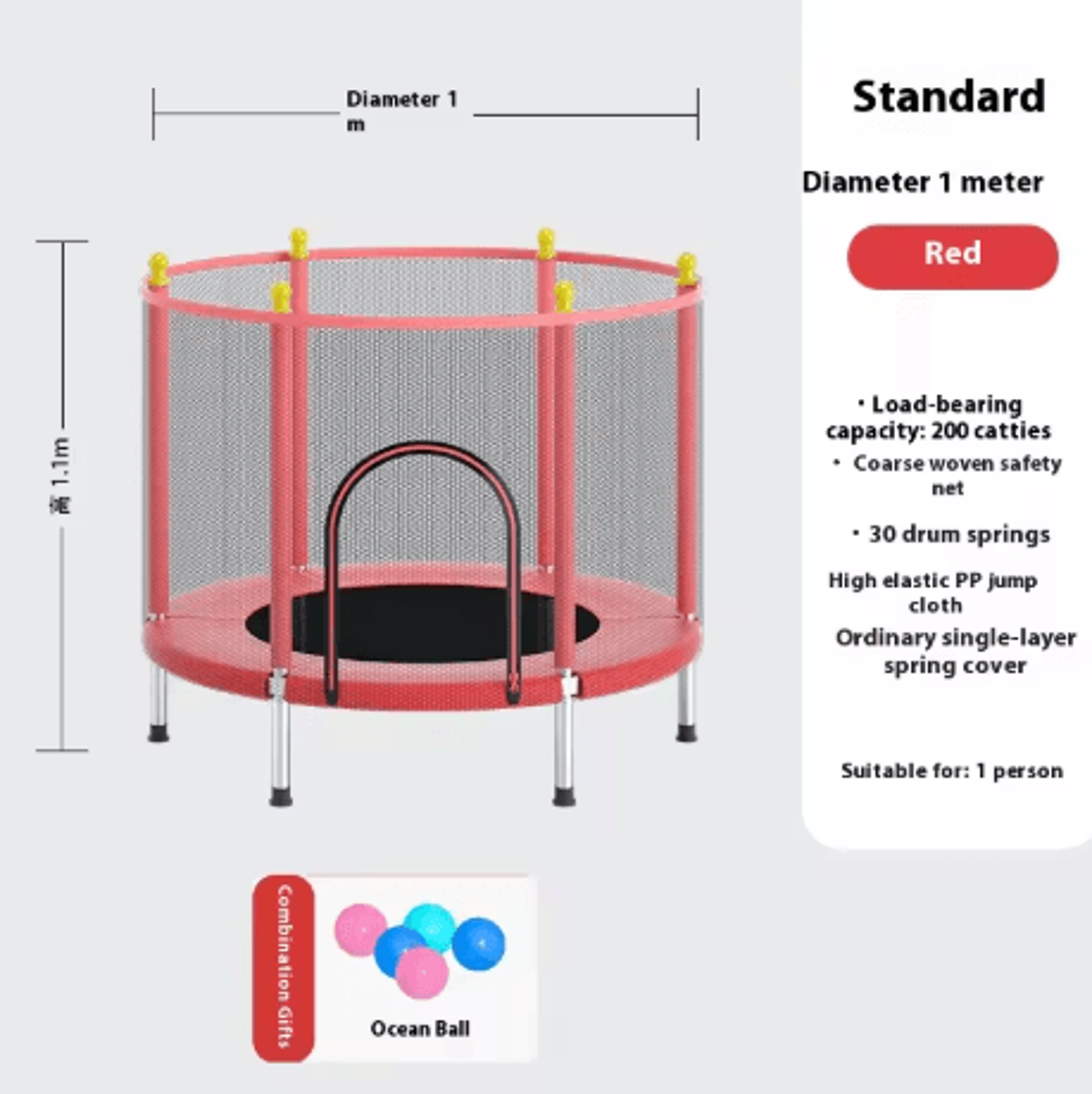 Childrens Indoor Trampoline Household Baby Bouncing Bed With Safety Band For Fun Exercise 28