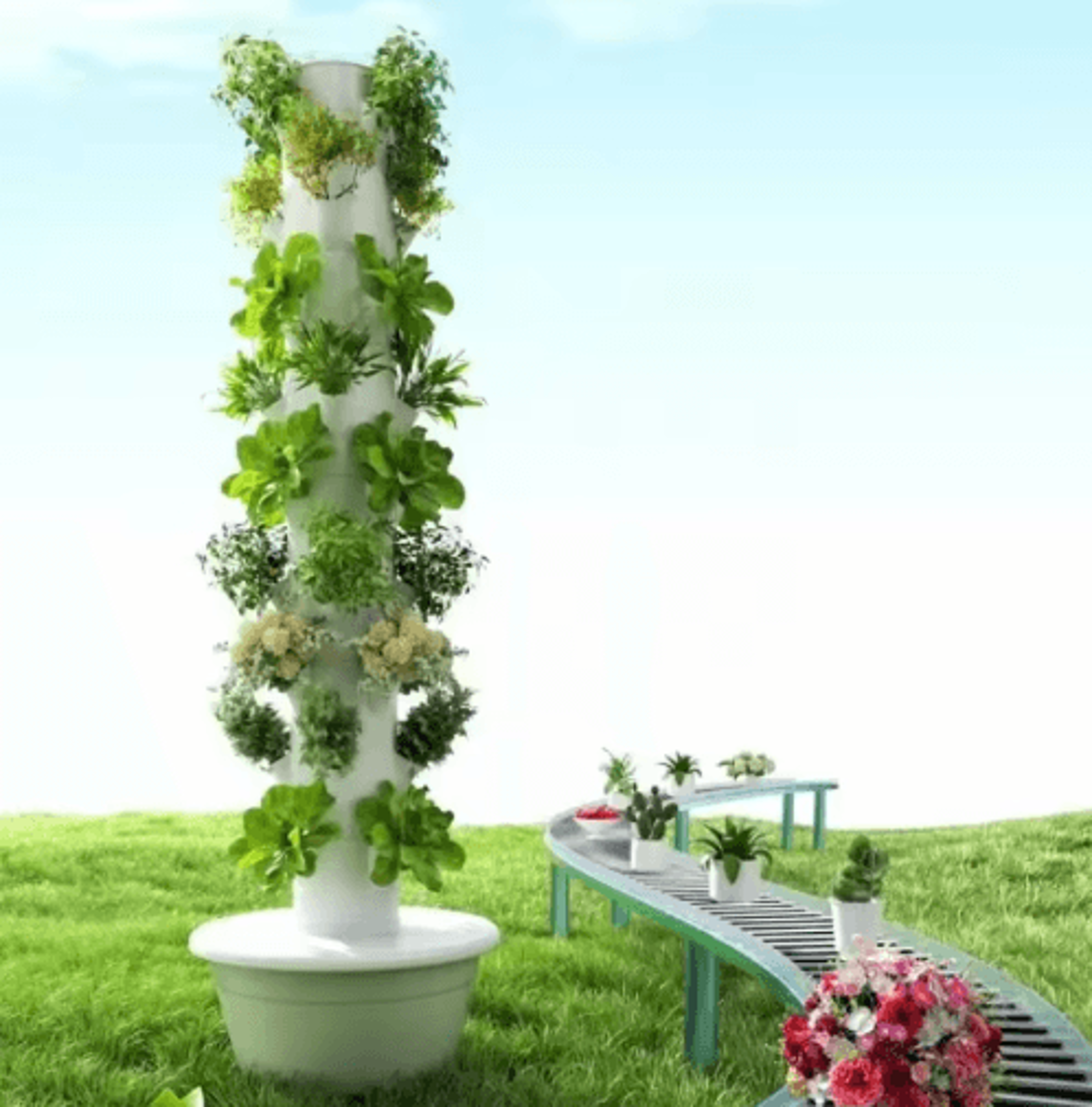 Vertical Hydroponic Tower Planter Intelligent Soilless Vegetable Growing Column 6
