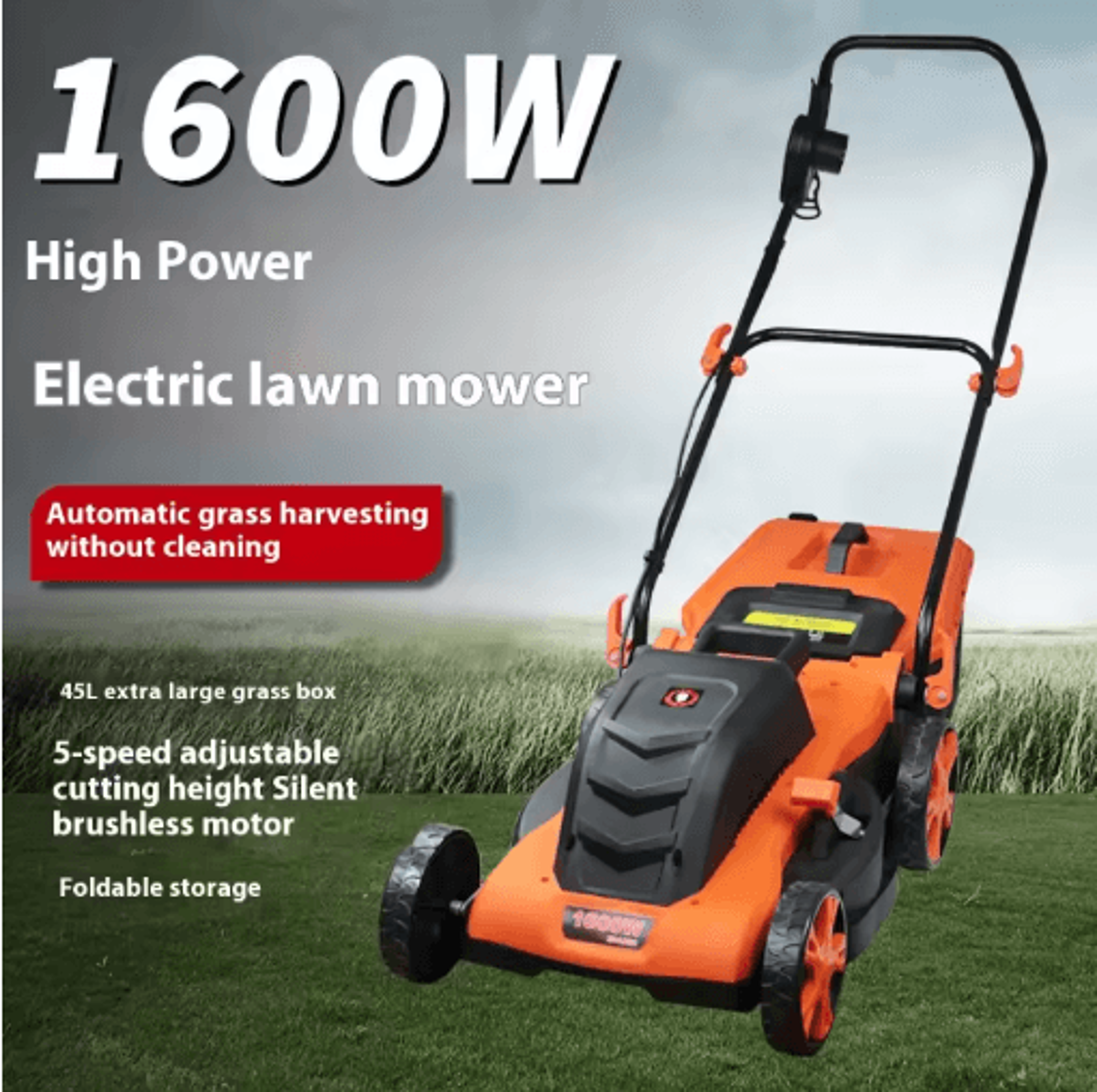 High Power Lithium Battery Electric Lawn Mower Silent Hand Pushed Grass Trimmer For Garden And Cour 0