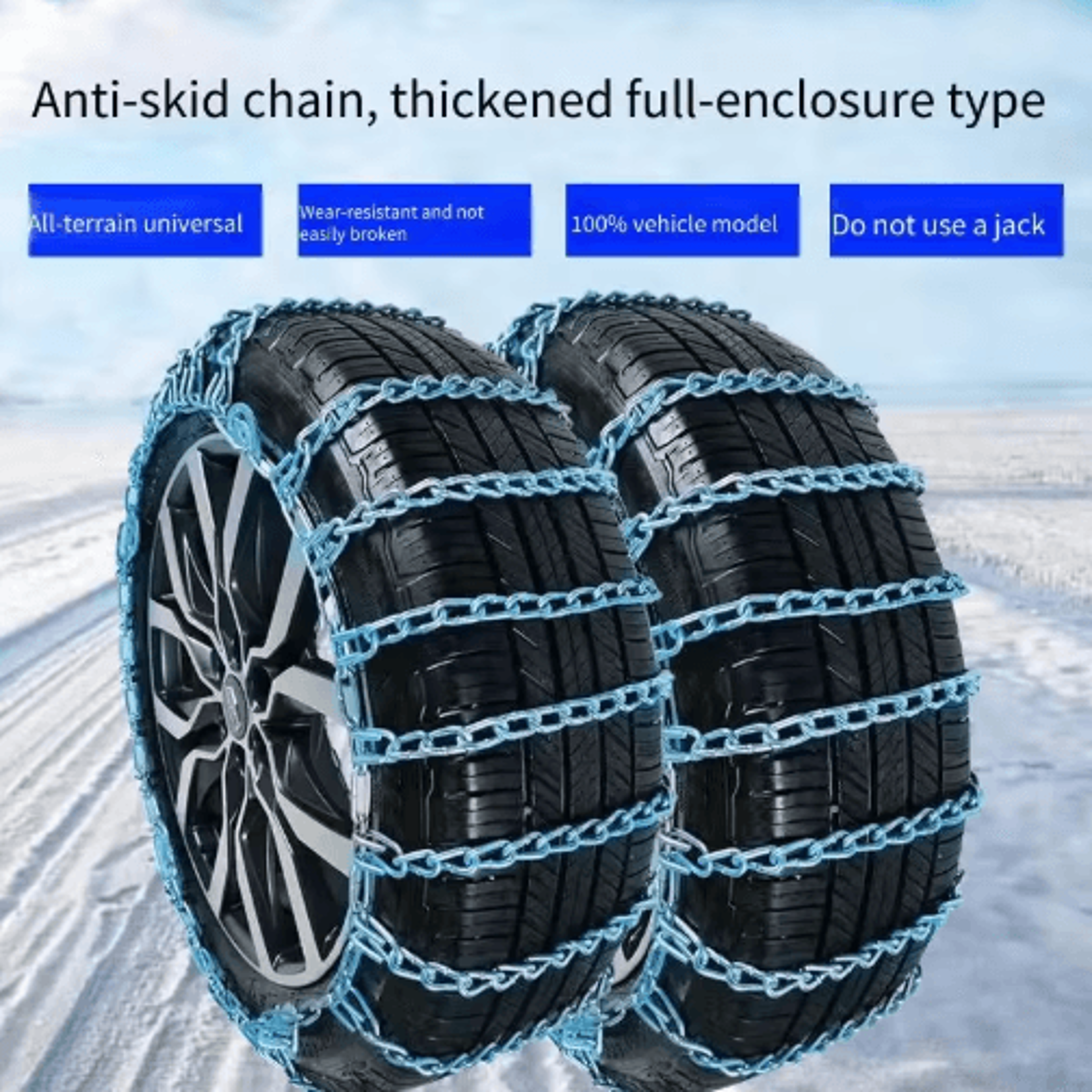 Thickened Anti Slip Tire Chains All Round Rubber Grip Chains For Pickup Sedan SUV And Minivan 0