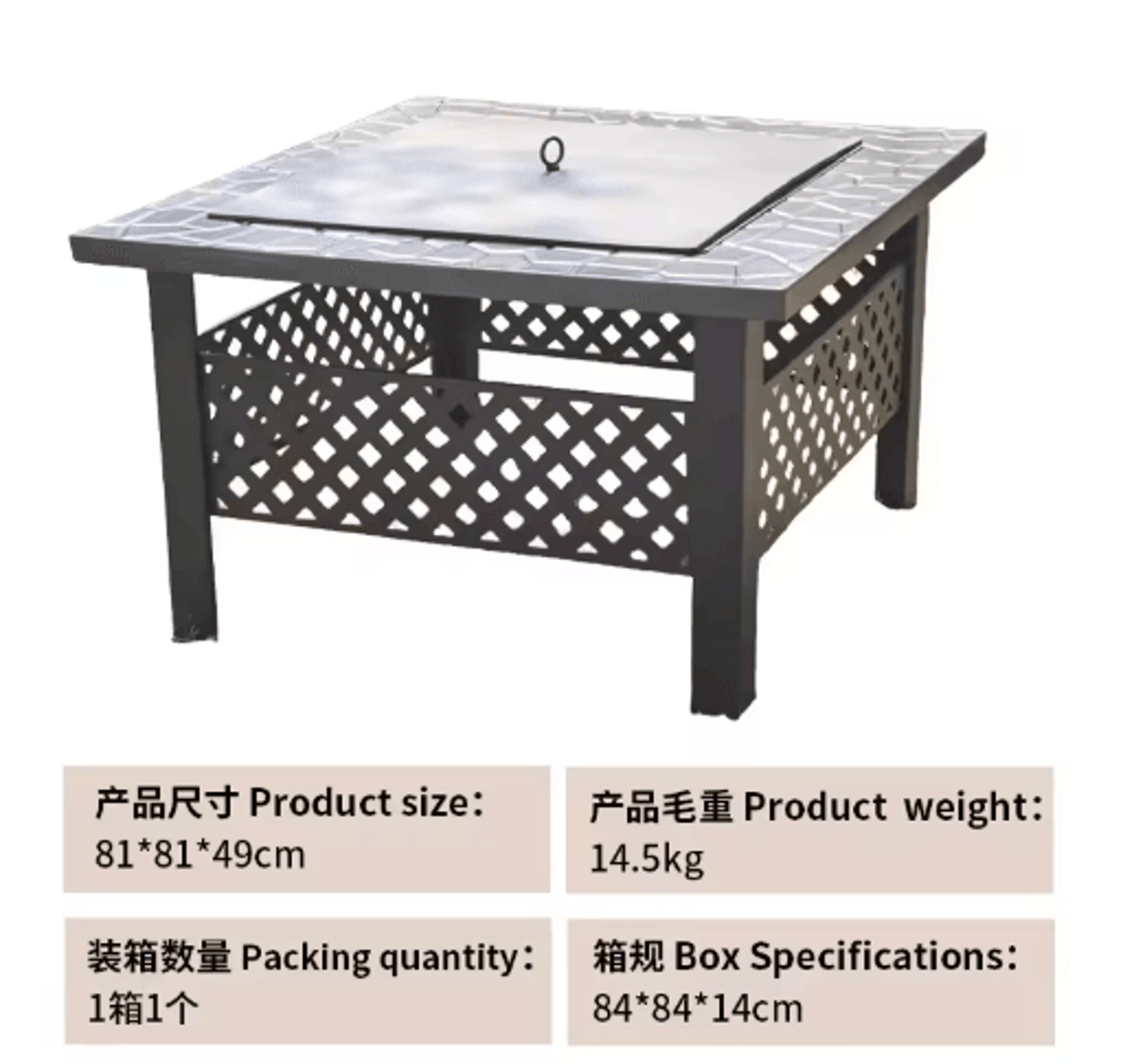 Outdoor Stove Grill Set Tea Brewing And Barbecue Heating Table With Grill Rack 8