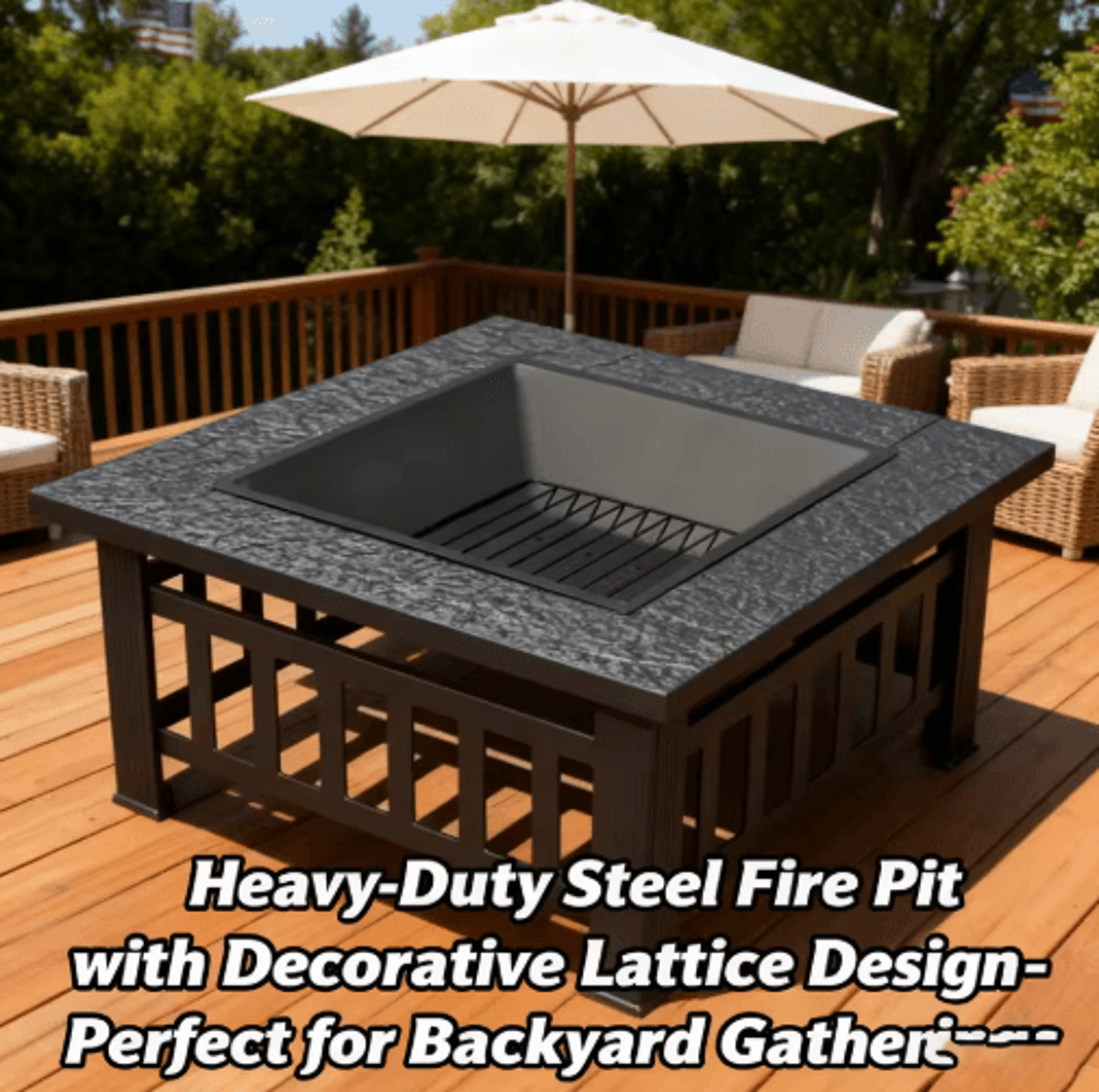 Outdoor Stove Grill Set Tea Brewing And Barbecue Heating Table With Grill Rack 0