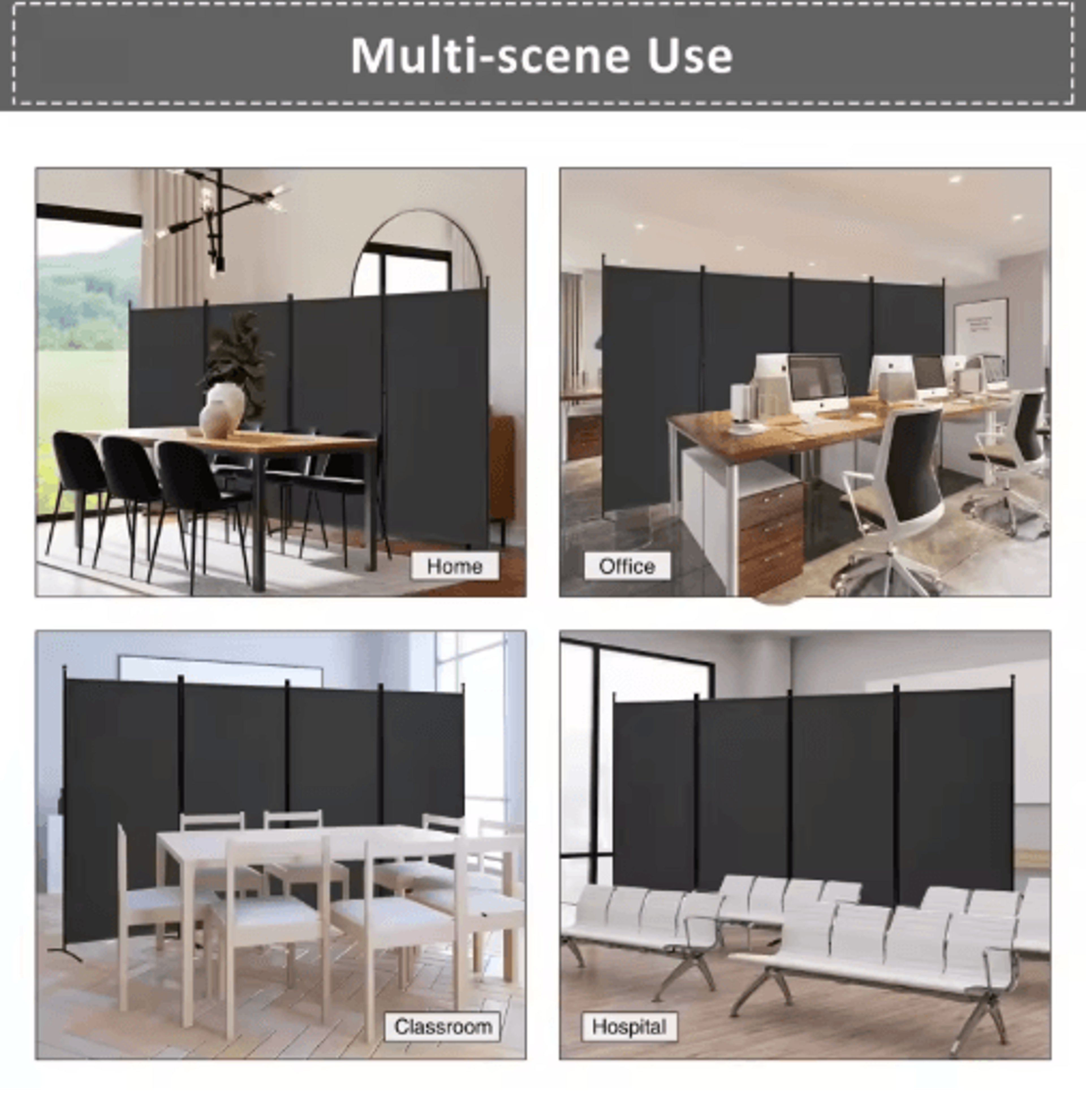 Iron Mobile Office Partition Screen Push Pull Folding Divider For Office And Hotel 1