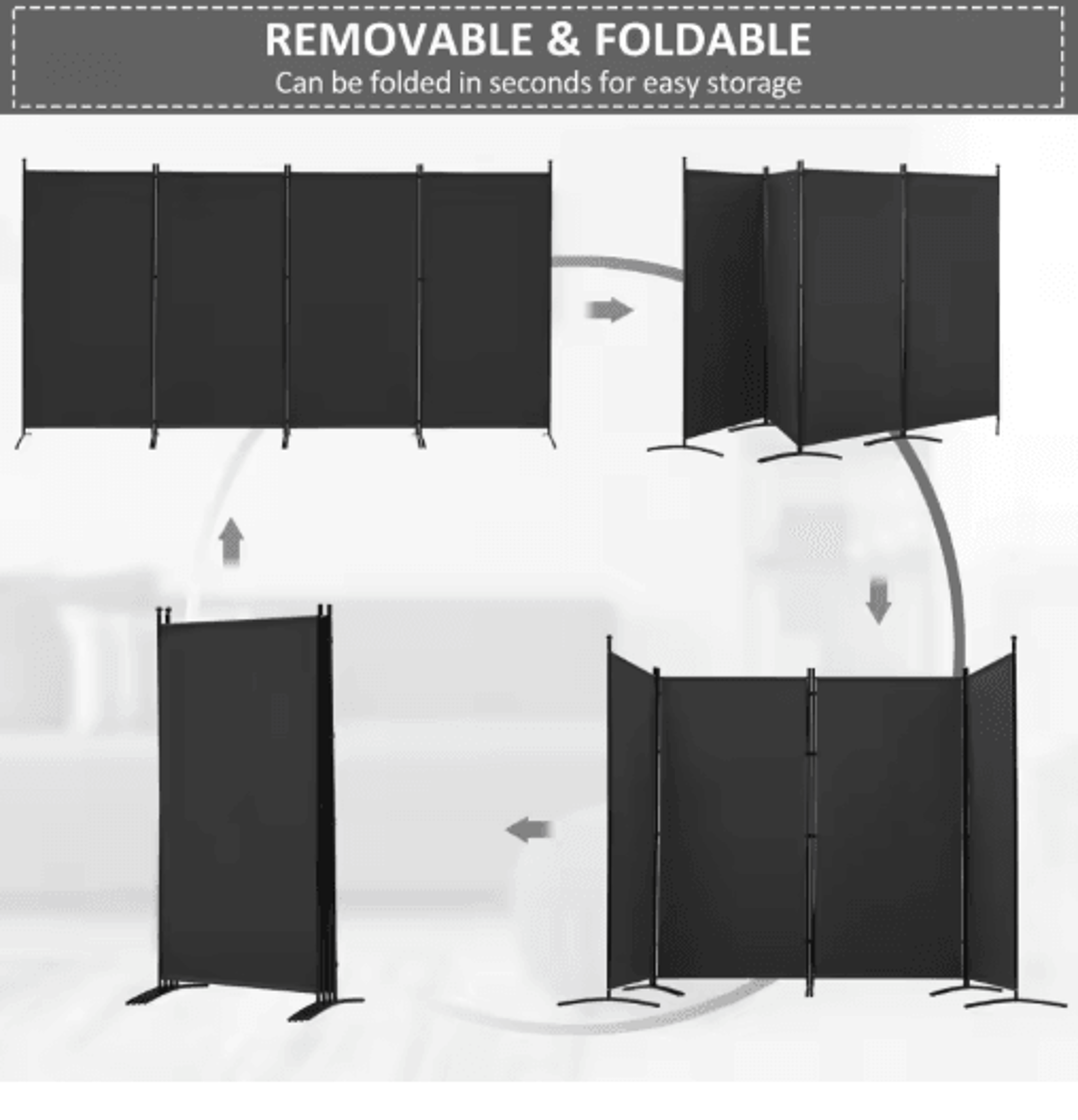Iron Mobile Office Partition Screen Push Pull Folding Divider For Office And Hotel 4