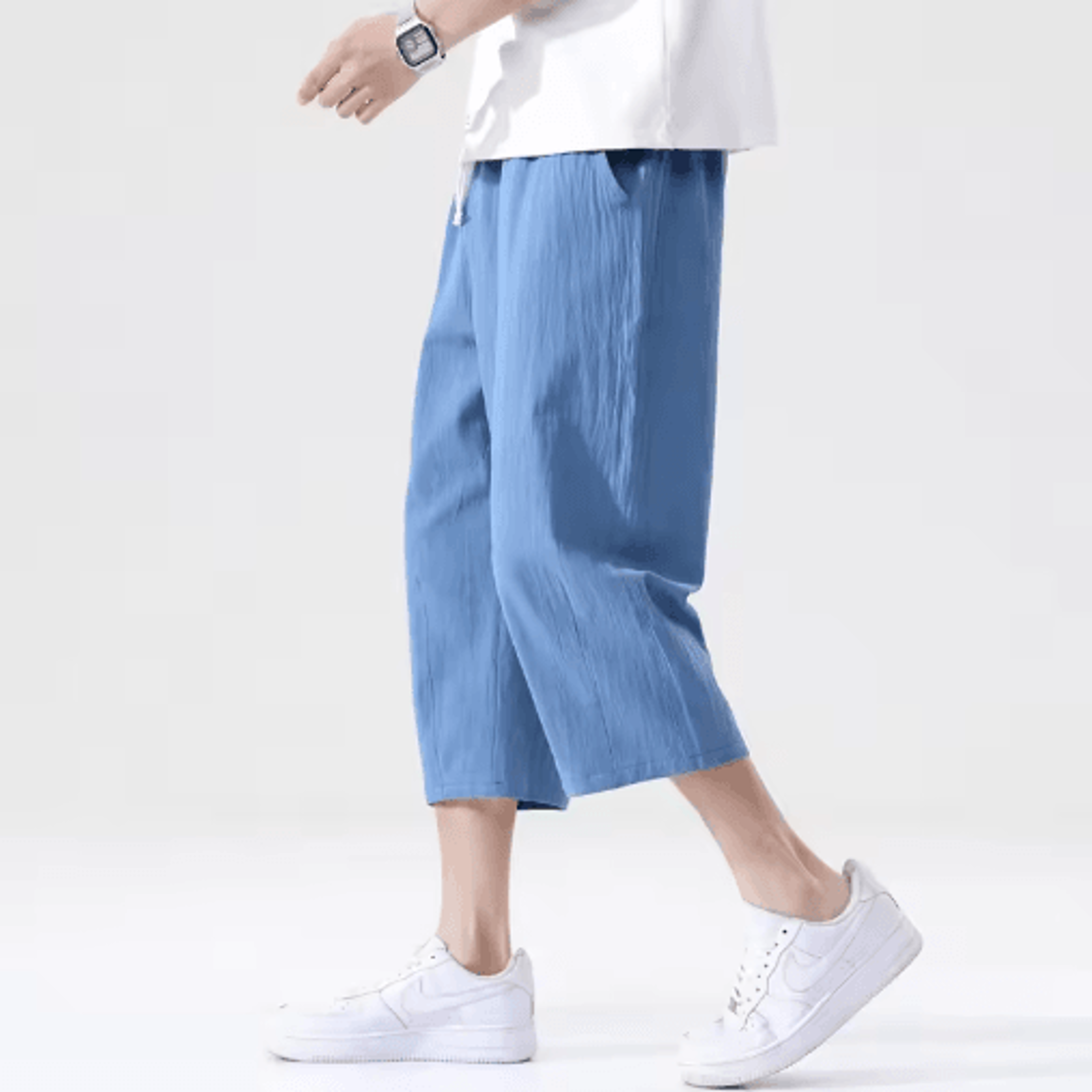Mens Summer Linen Cotton Shorts Lightweight Casual Straight Shorts For Gym And Beach 2