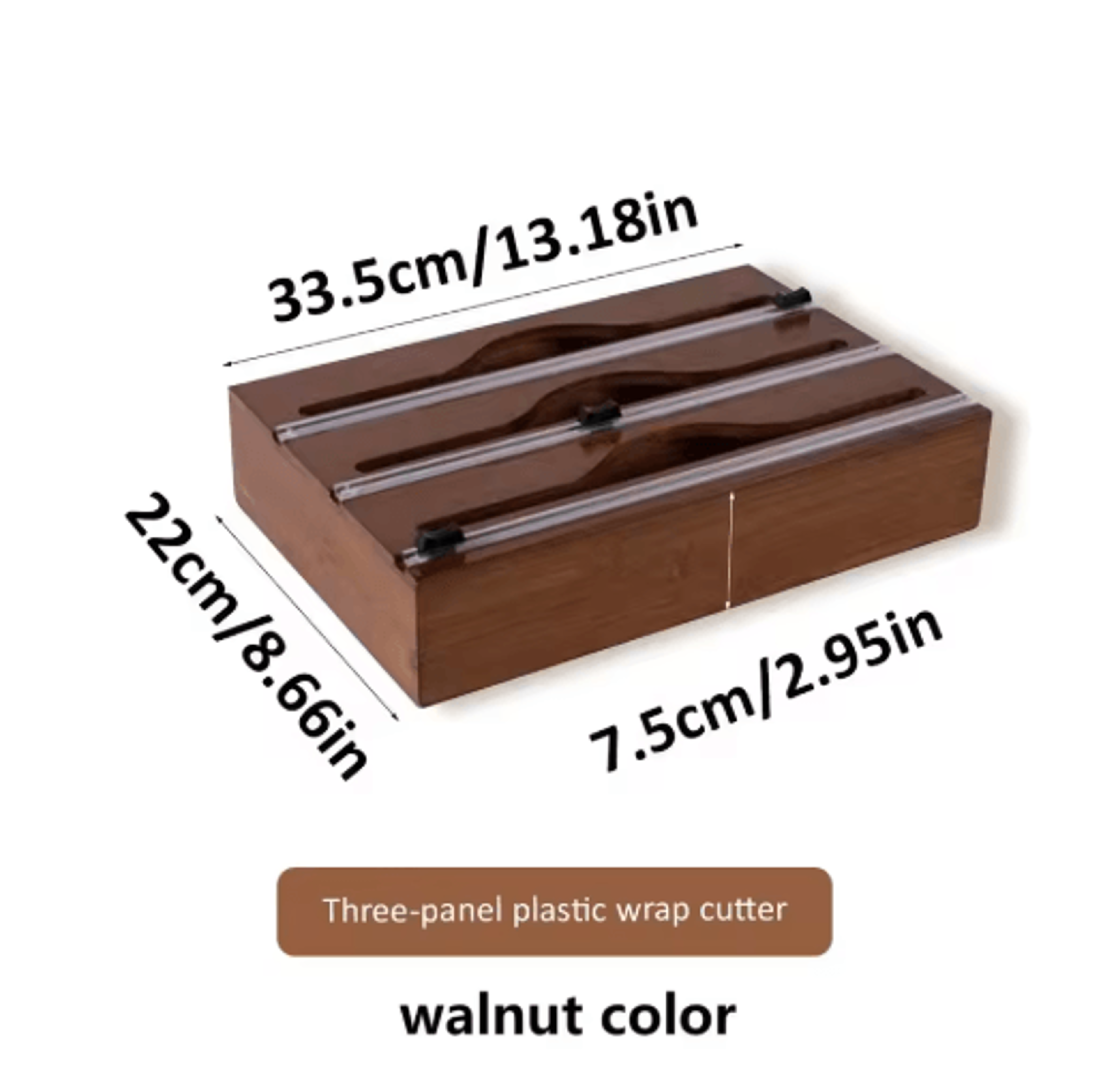 Bamboo Cling Film Tin Foil Cutter Box Kitchen Organizer With Built In Cutter 1 Pc 2