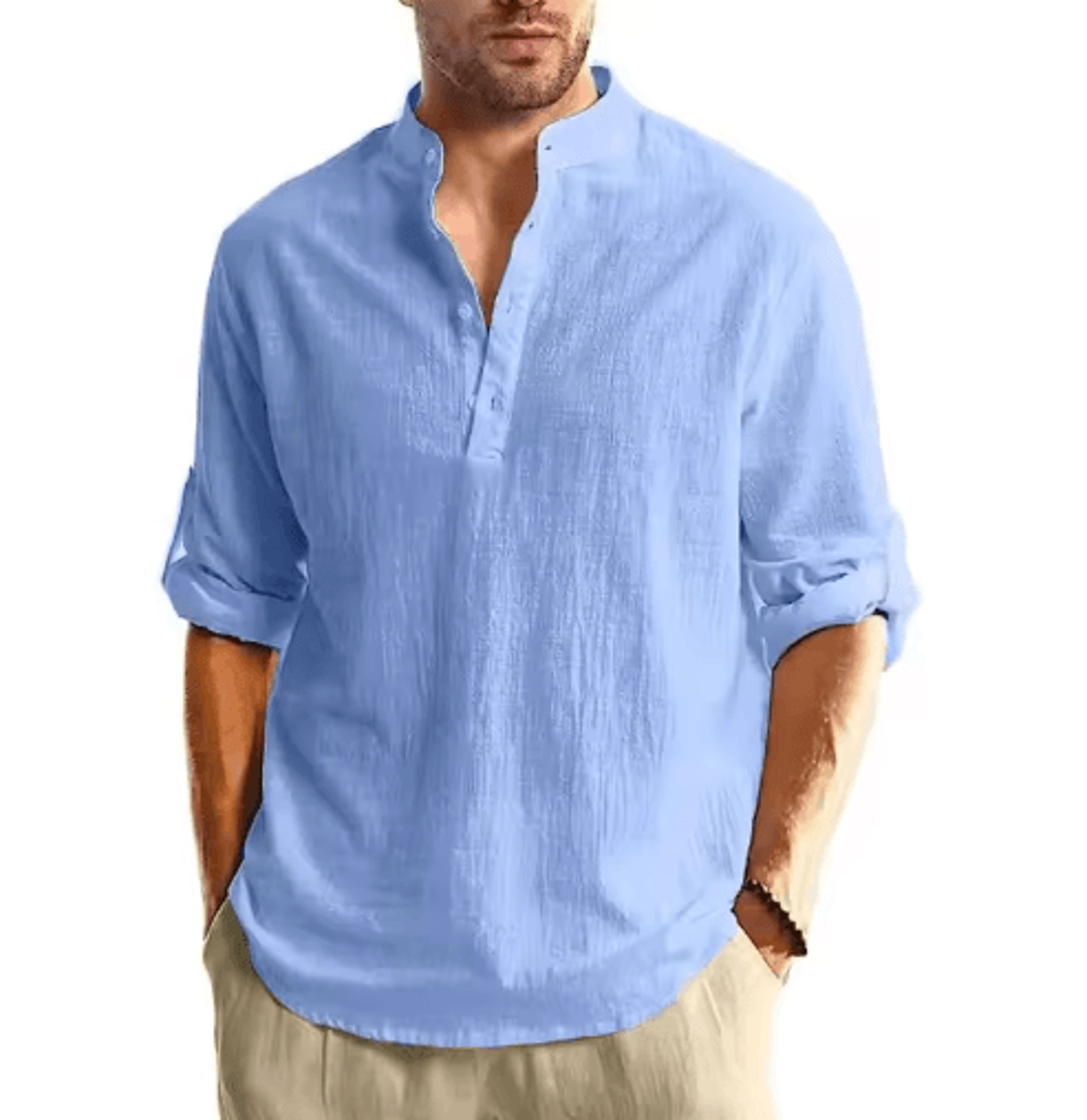 Mens Long Sleeve Henley Shirt Lightweight Cotton Button Tee For Business And Streetwear 5