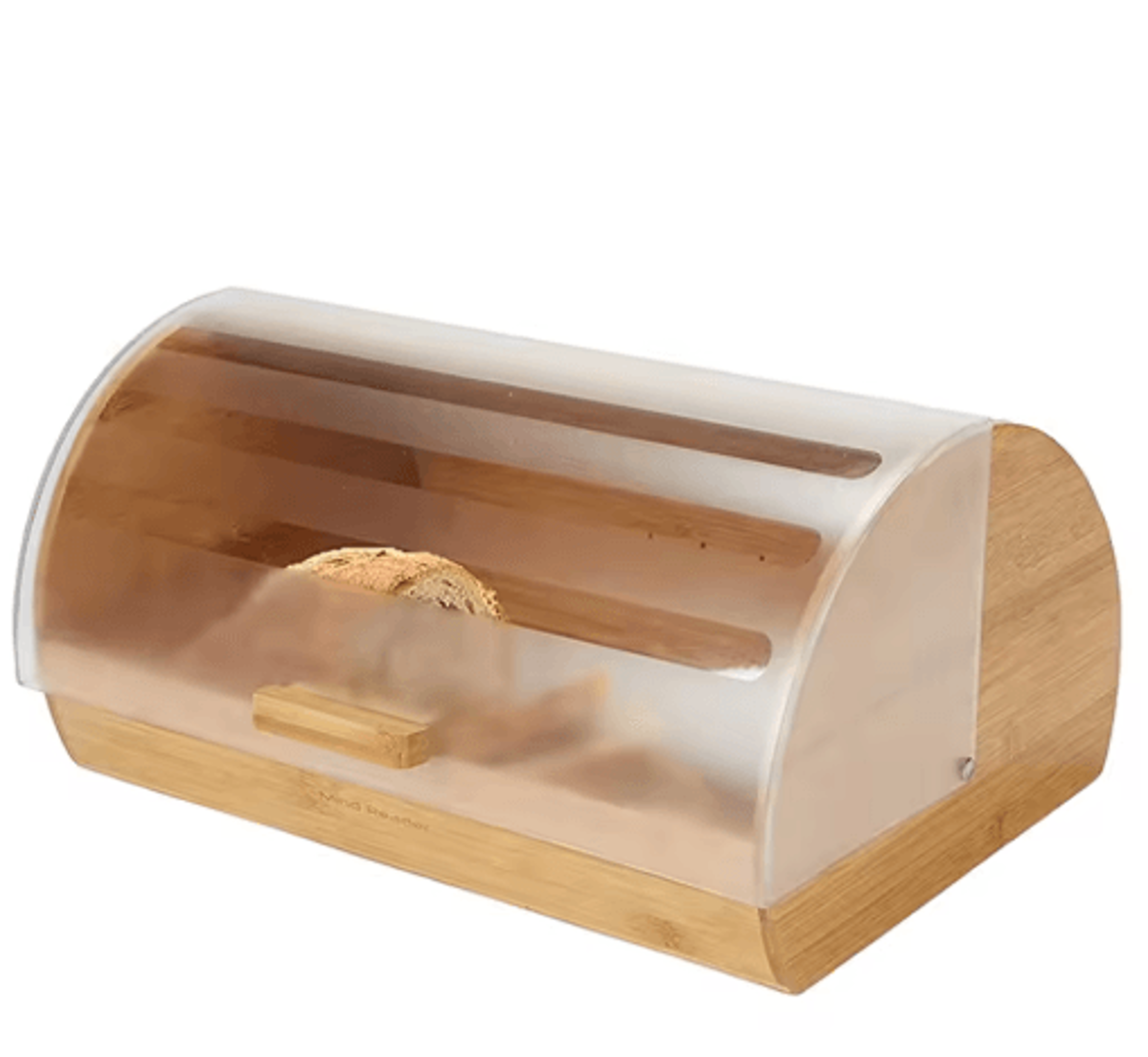Farmhouse Bamboo Roll Top Bread Box Space Saving Airtight Kitchen Storage With Clear Acrylic Lid 5