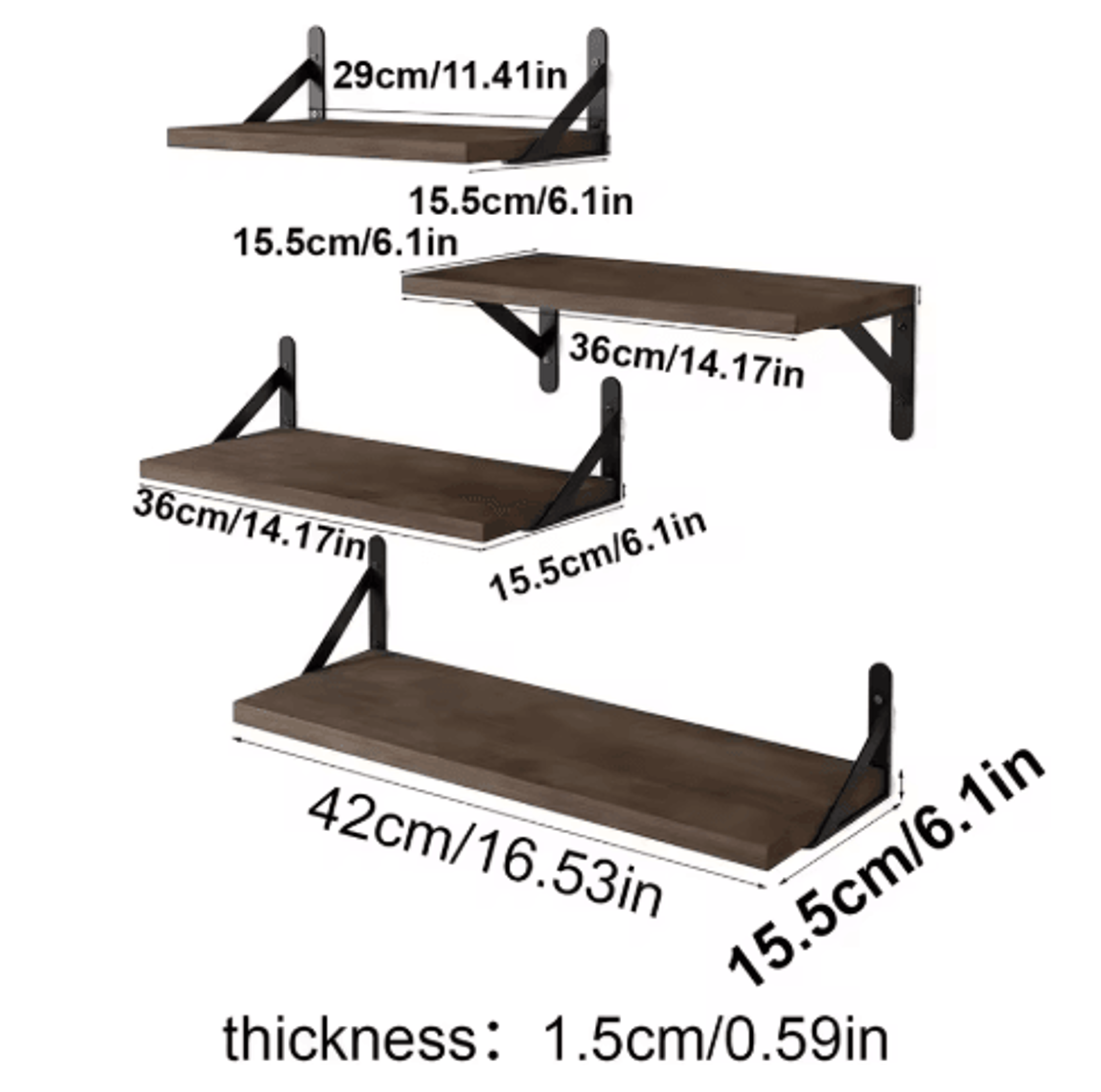 Natural Wood Wall Shelves Wall Mounted Decorative Storage For Home 2