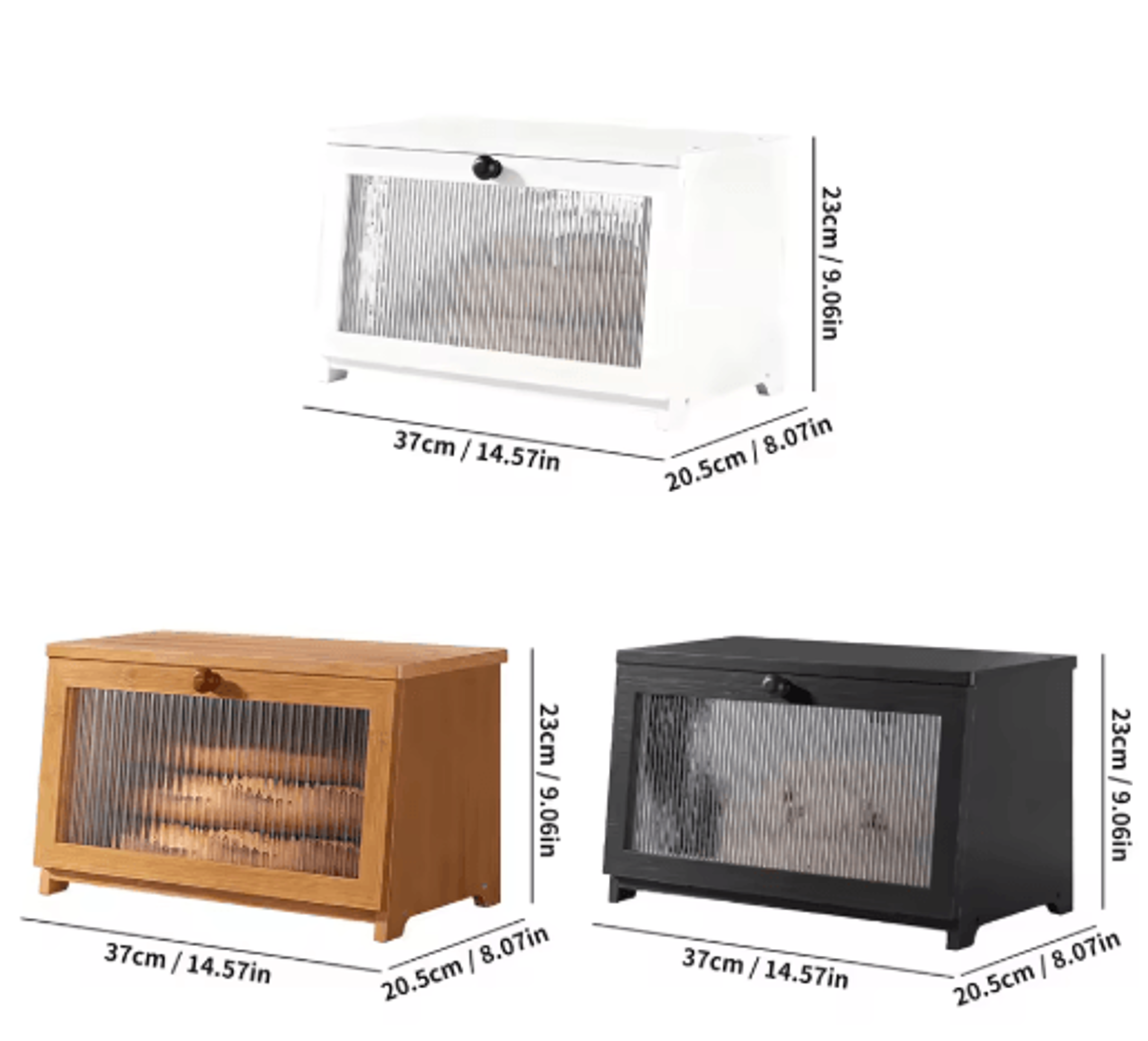Large Modern Bamboo Bread Box Corner Friendly Countertop Storage With Clear Acrylic Window 7