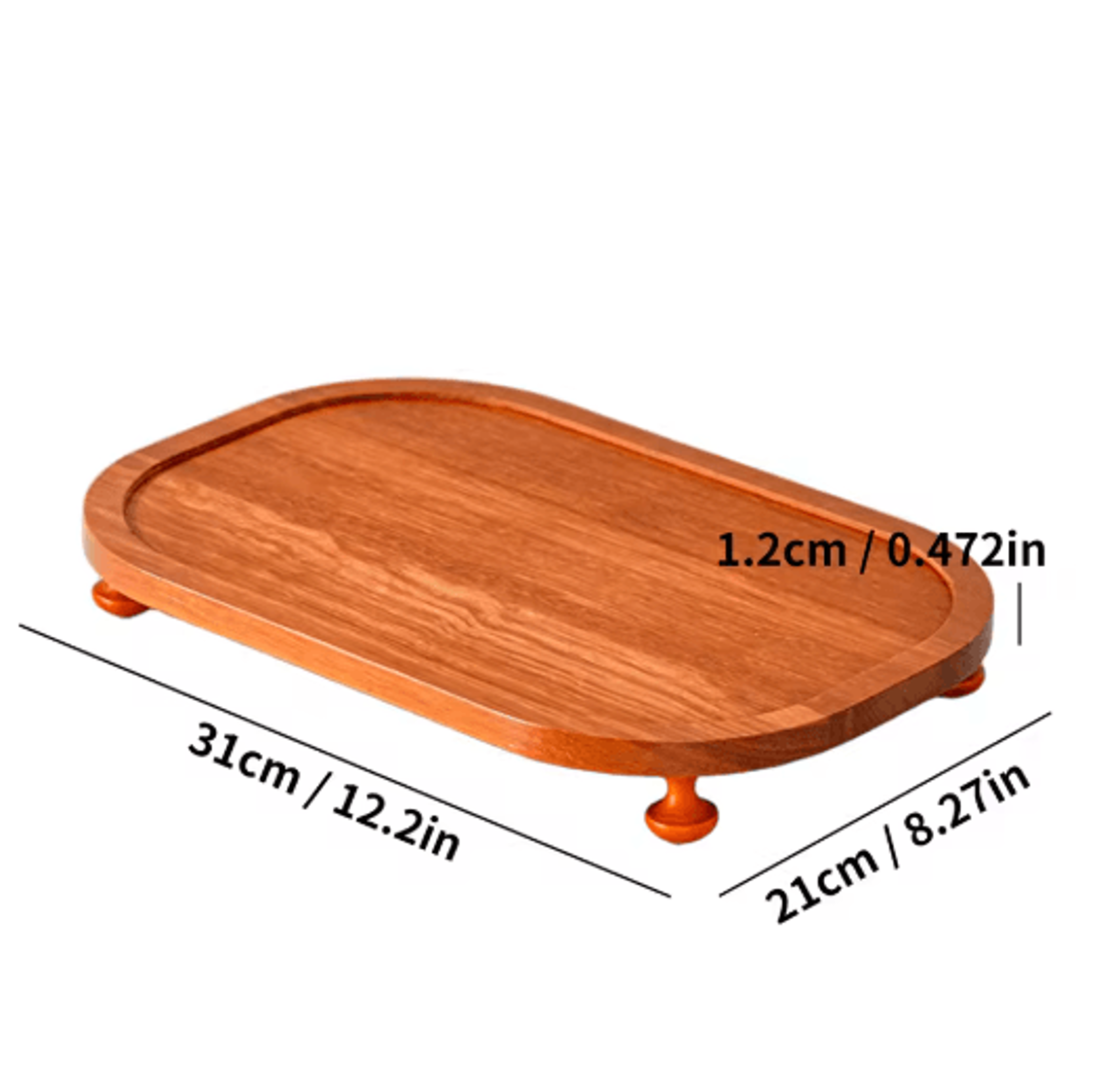 Wooden Elevated Riser Tray Set S To L Oval Floating Soap Dish And Jewelry Holder Brown 3