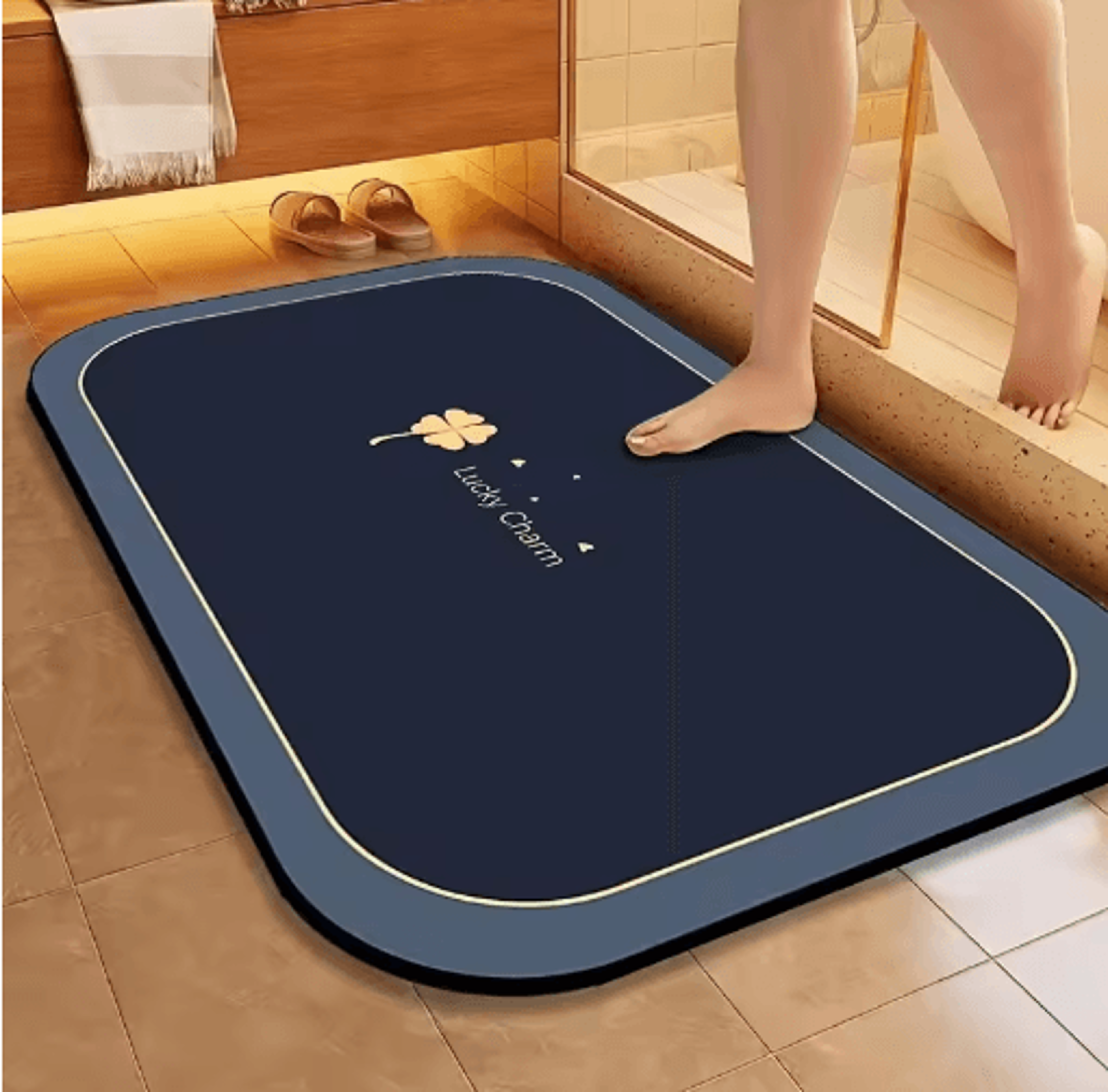 Super Absorbent Diatomite Bath Mat Quick Dry Non Slip Floor Mat 4