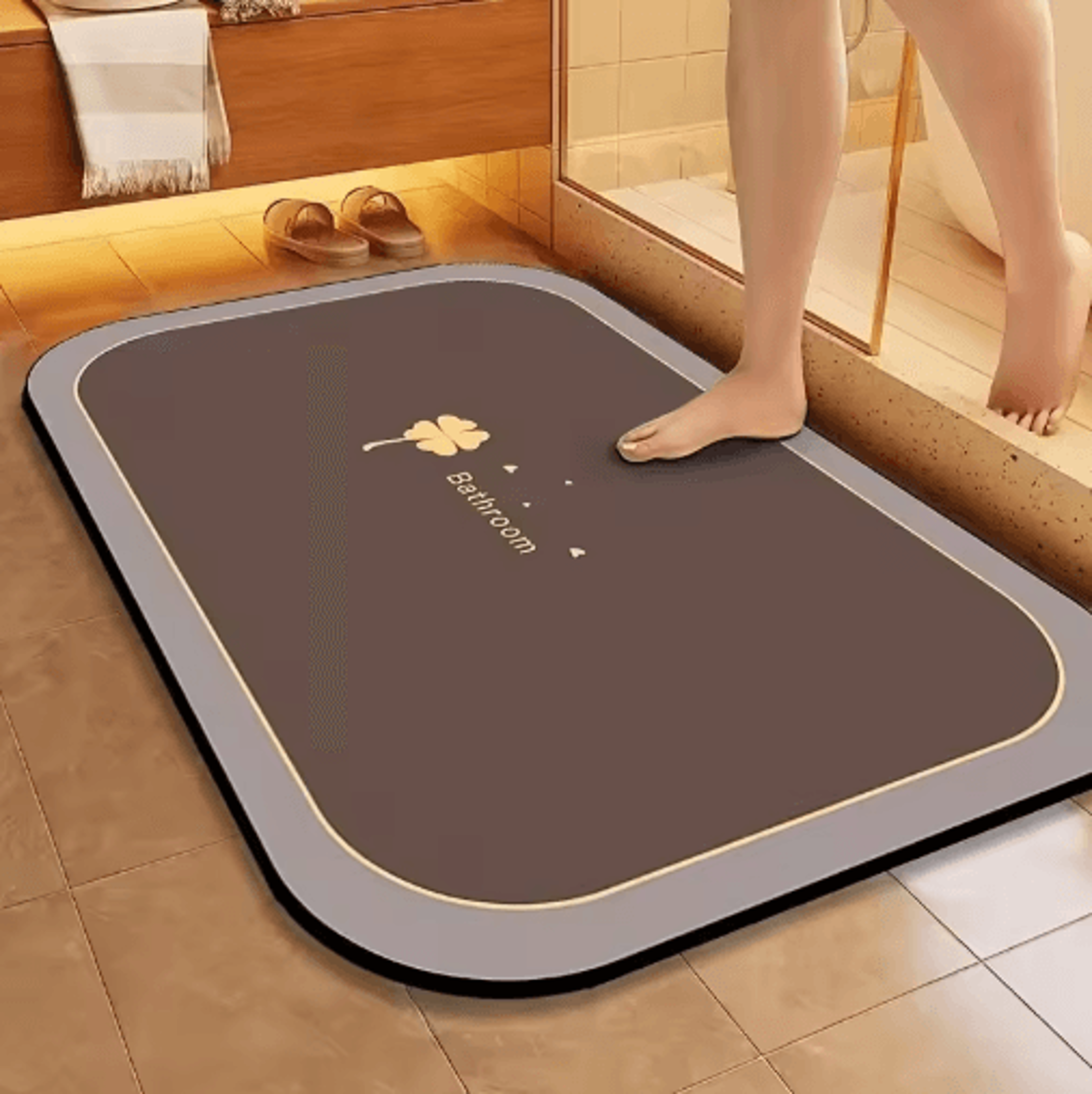 Super Absorbent Diatomite Bath Mat Quick Dry Non Slip Floor Mat 5
