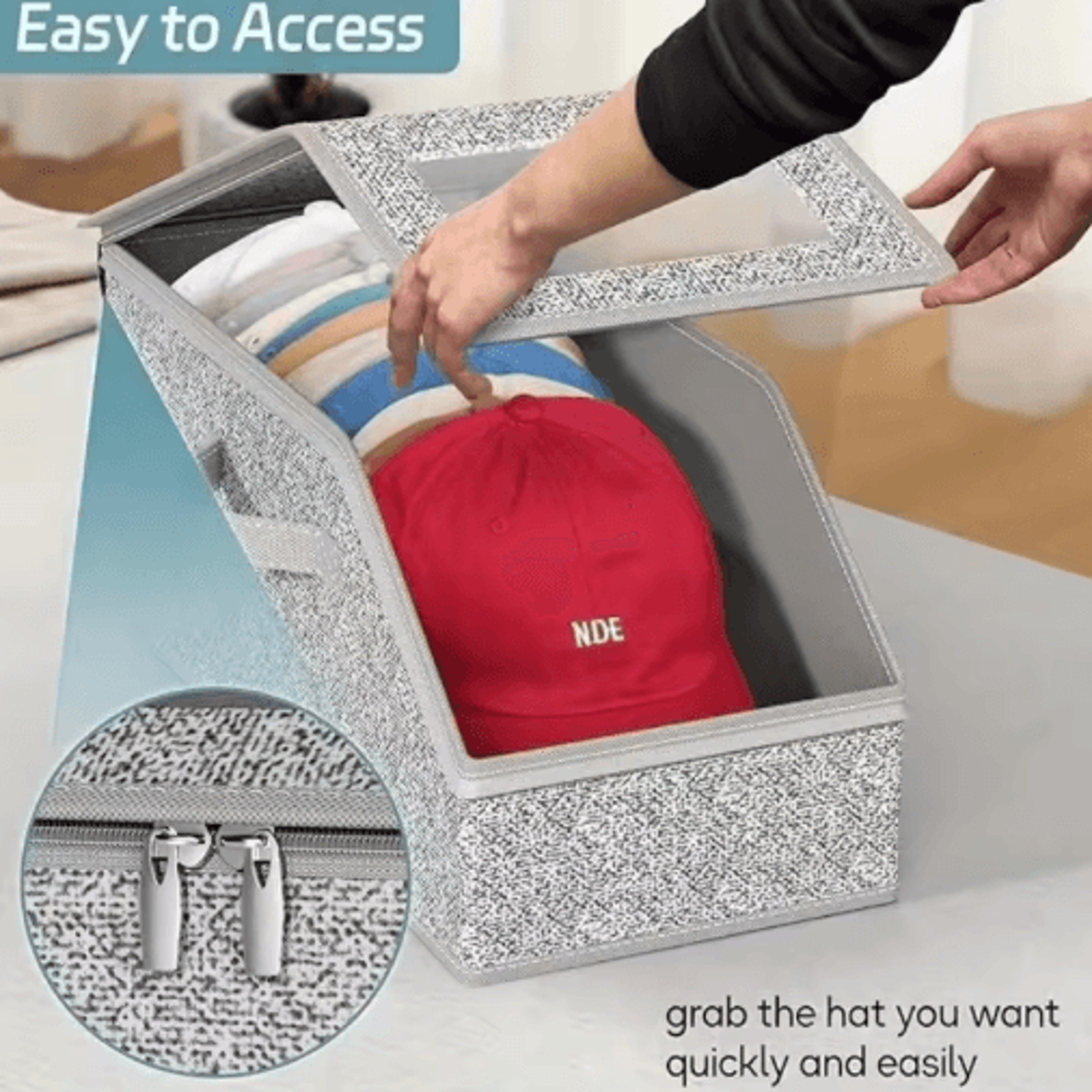 Nesting Hat Storage Bag Large Capacity Stackable Baseball Cap Organizer 1 To 2 Pc 6