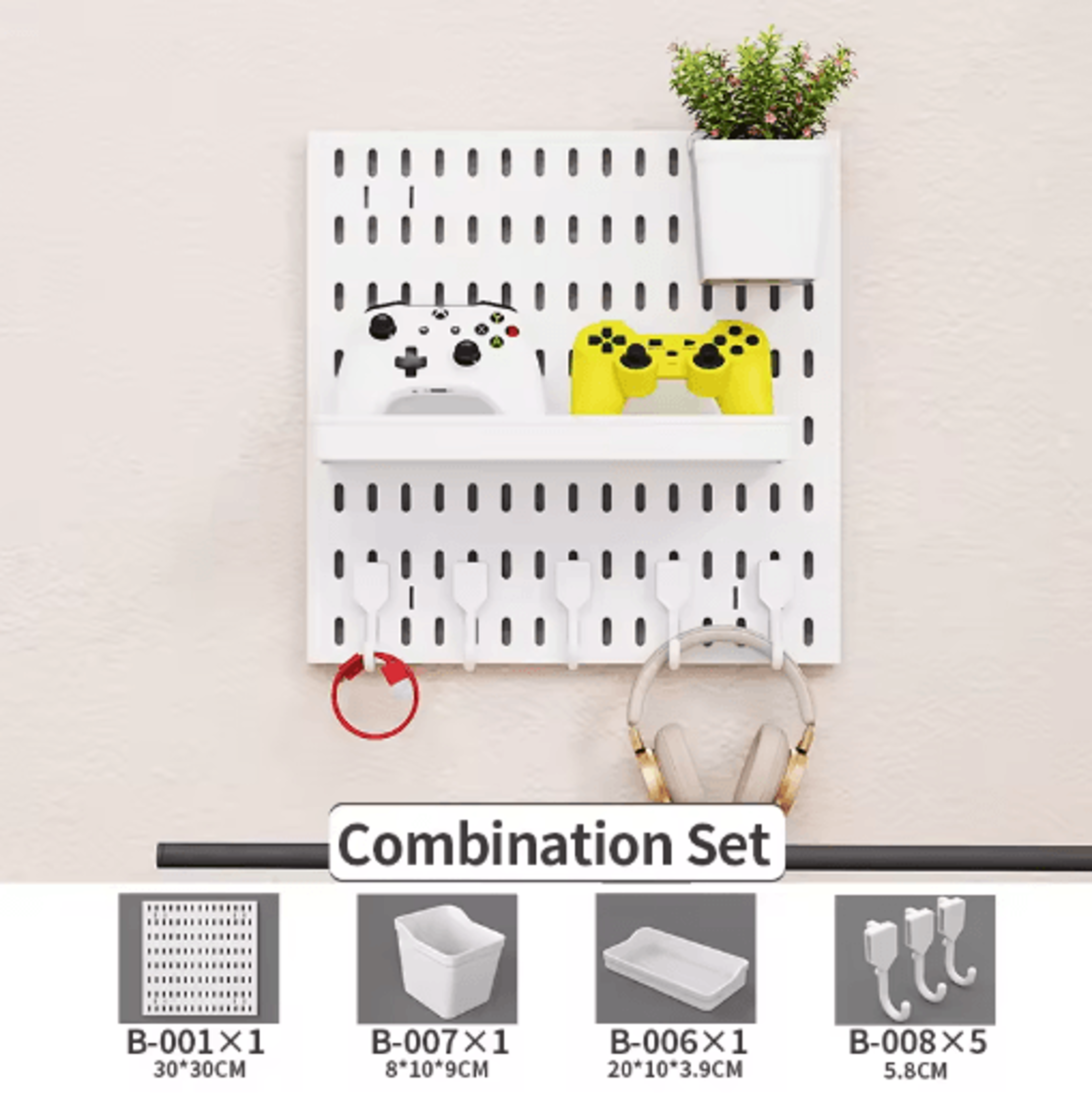 Home Storage Pegboard Gaming Gear Organizer And Figurine Display For Study Gaming Rooms 4