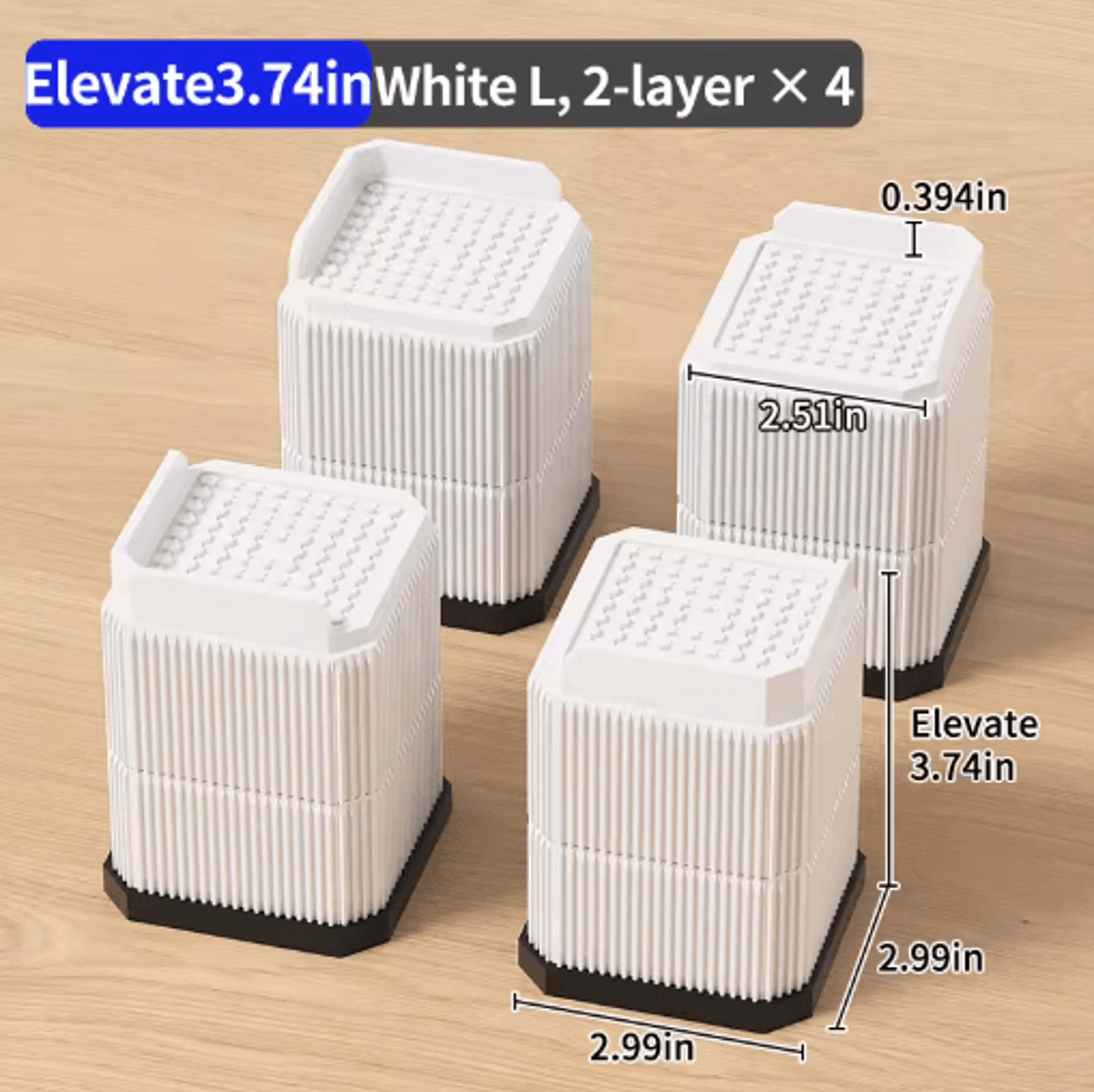 Stackable Furniture Heightening Pads Heavy Duty Anti Slip Risers For Tables Chairs And Beds 9