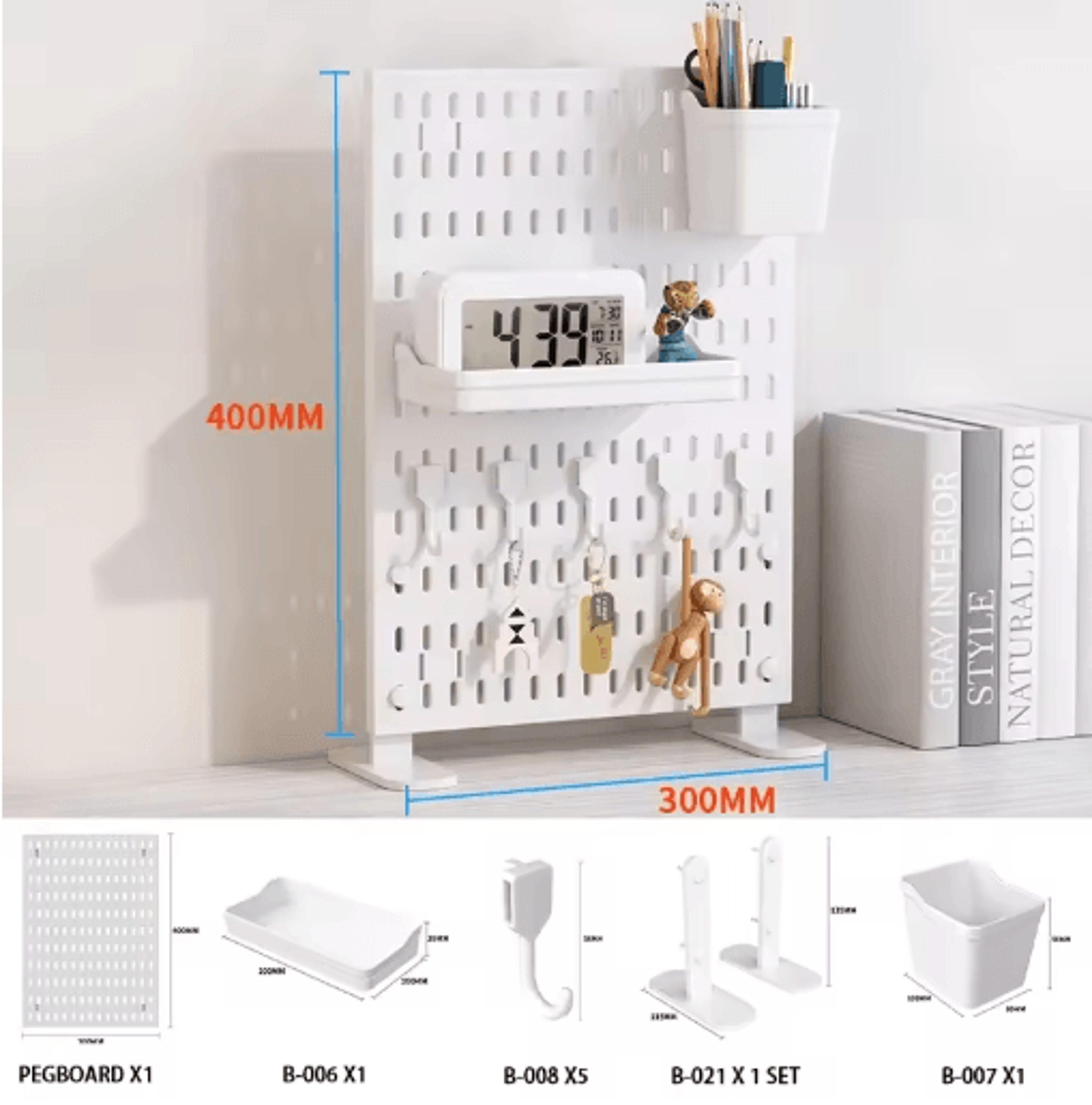 Desktop Storage Pegboard Upright Or Clip On Organizer For Home Office Shelves 5