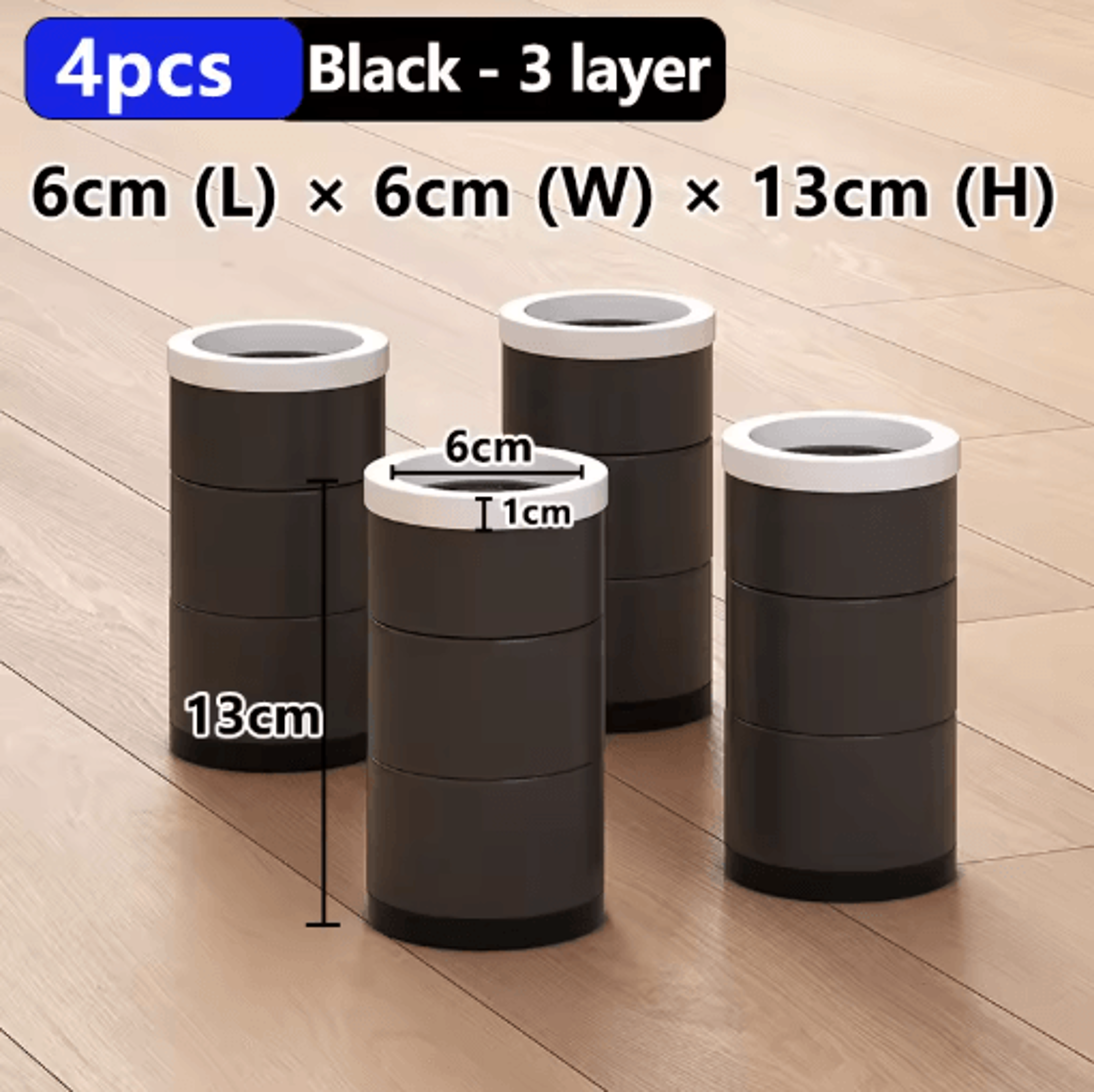 Stackable Furniture Heightening Foot Pads Adjustable Table Cabinet And Bed Leg Risers 9