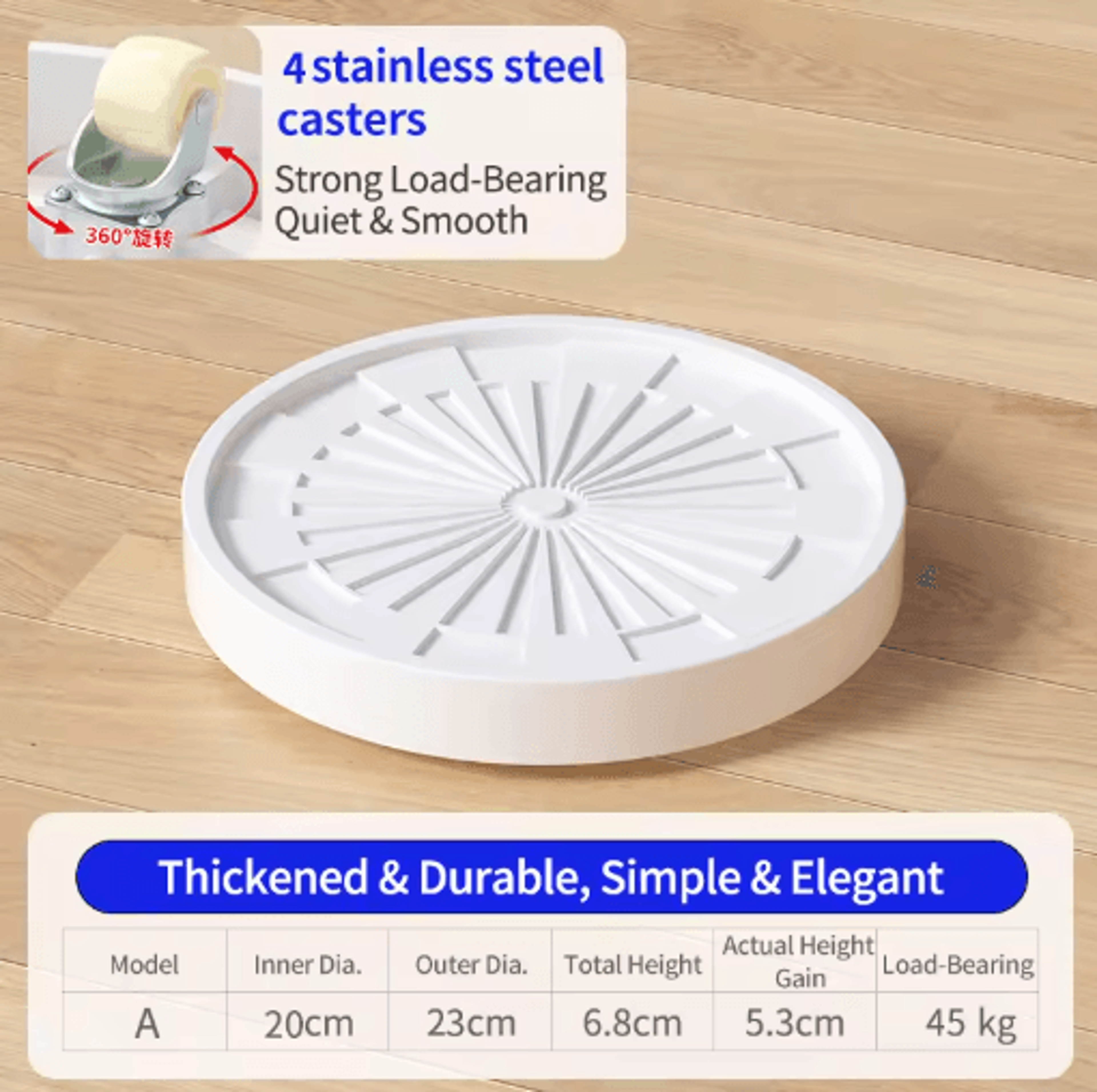 Modern Ultra Slim Caster Plant Pot Tray Ins Style Movable Base With Wheels 6