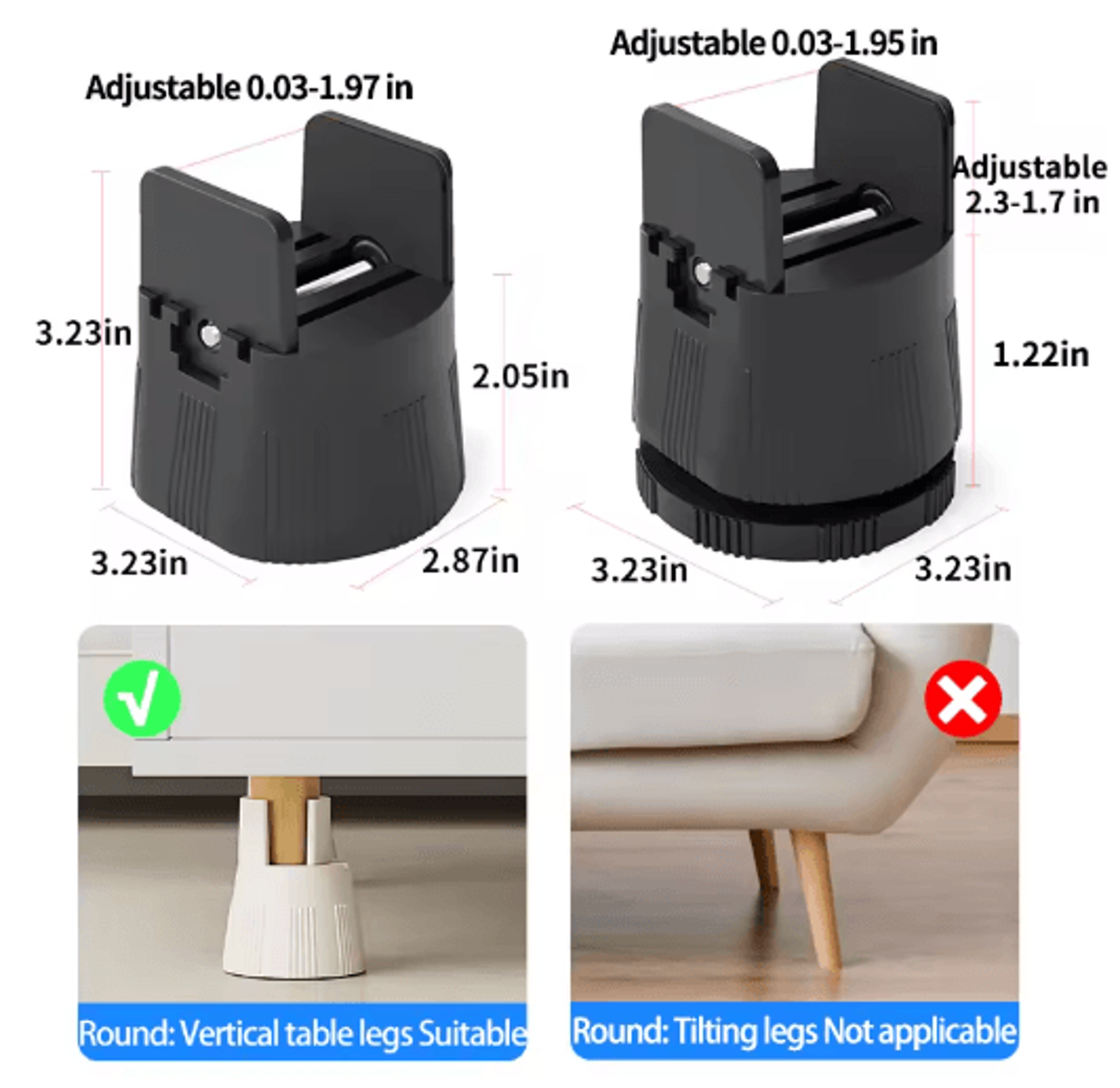 Adjustable Splint Type Furniture Protection Pads Moisture Proof Shock Absorbing Leg Covers 22